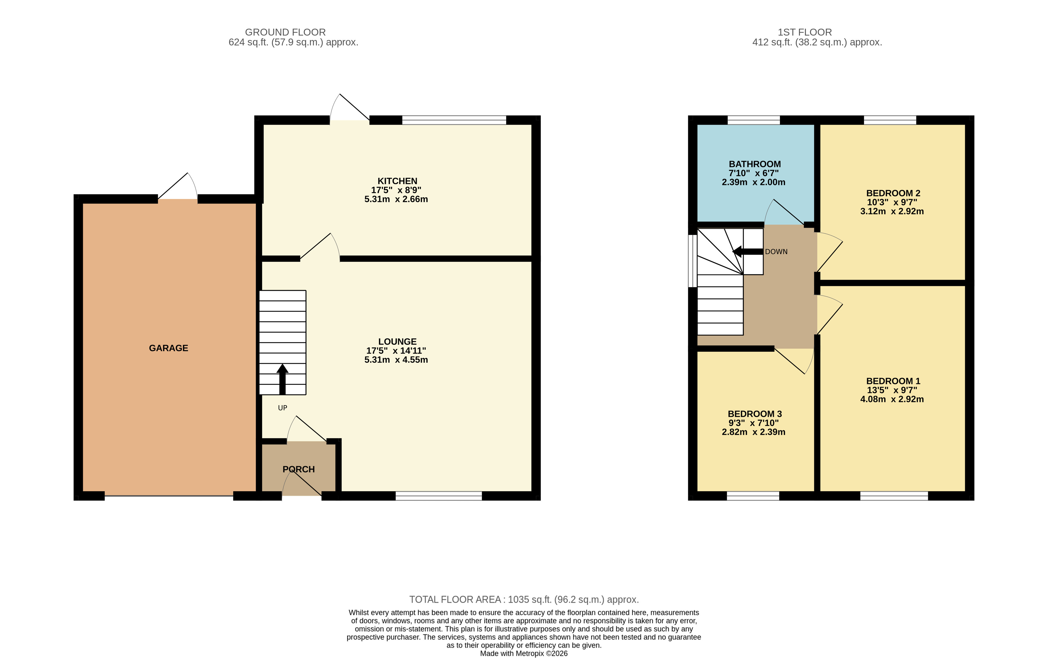 Floorplan for Horwich, Bolton, Greater Manchester