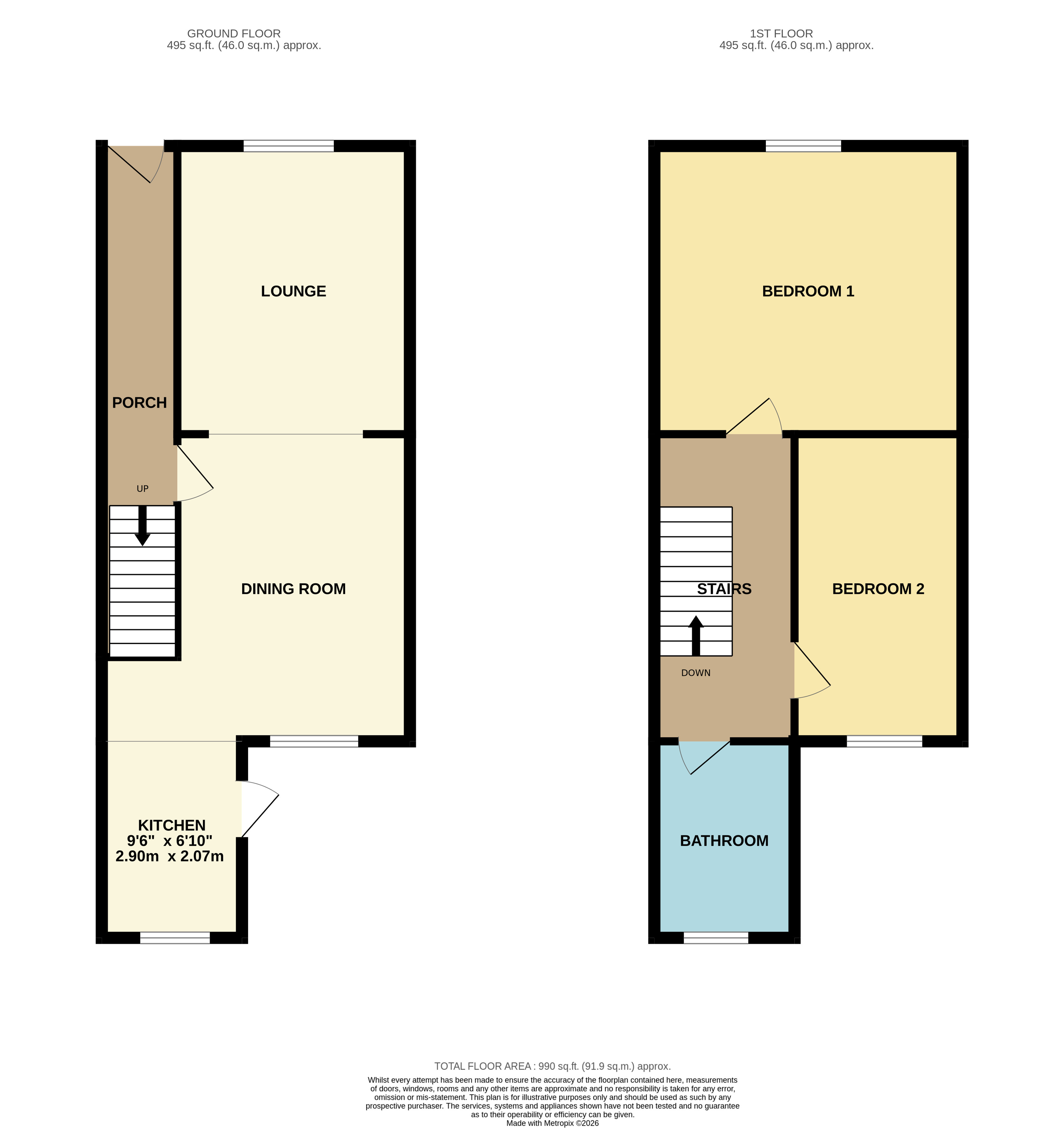 Floorplan for Horwich, Bolton, Greater Manchester