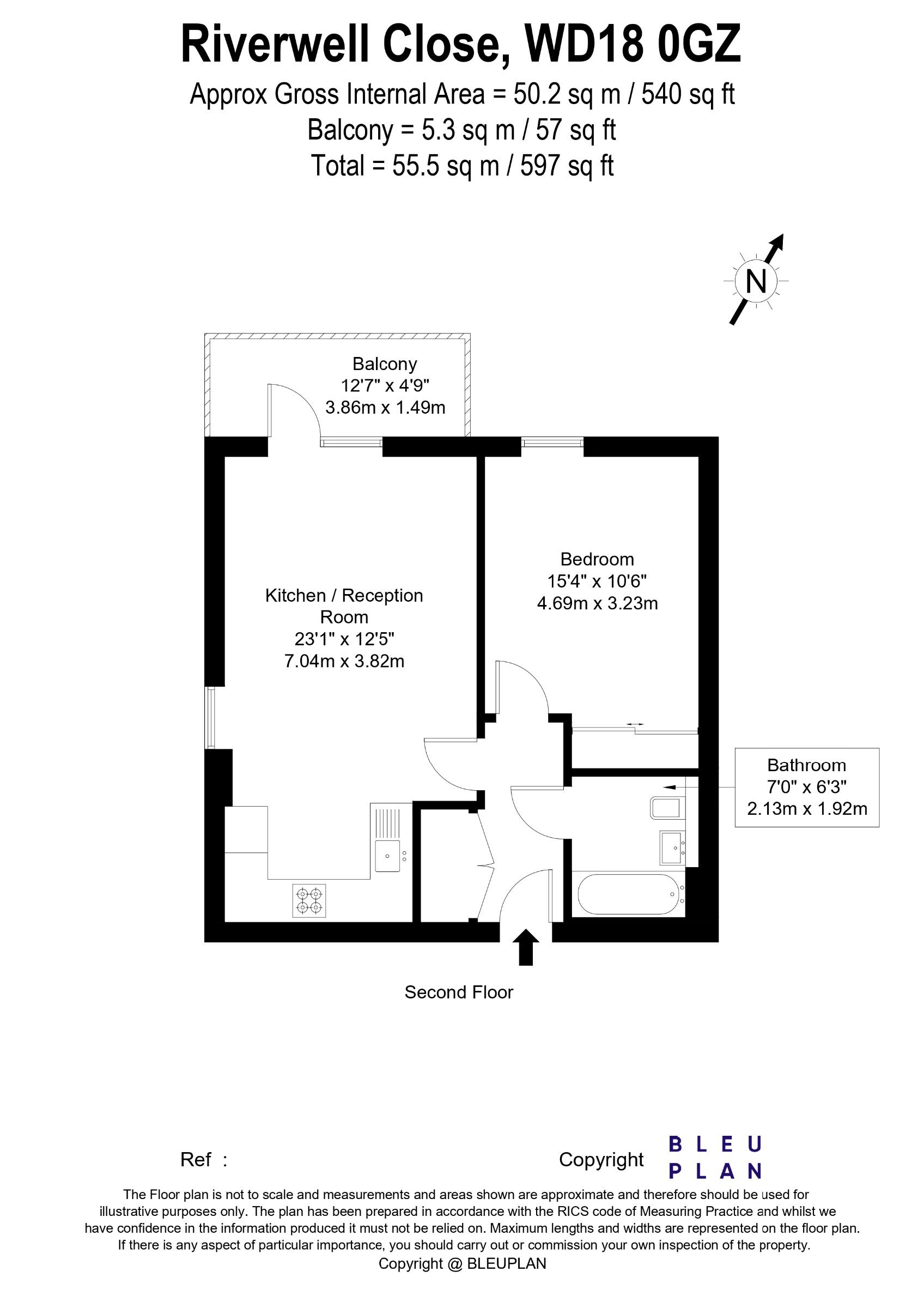 Floorplan for Oak Lodge, Riverwell Close, Watford