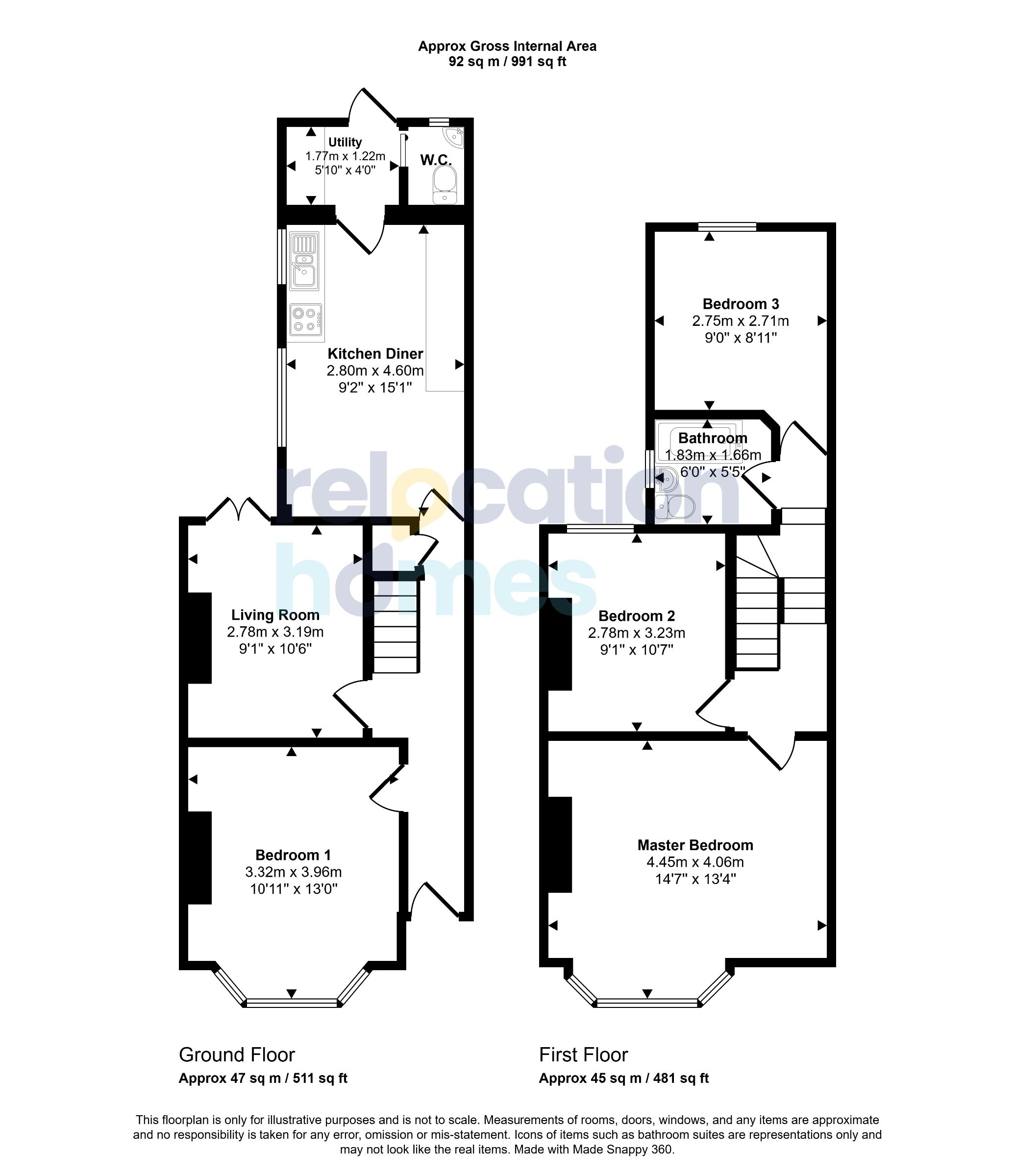 Floorplan for Chichester Road, London