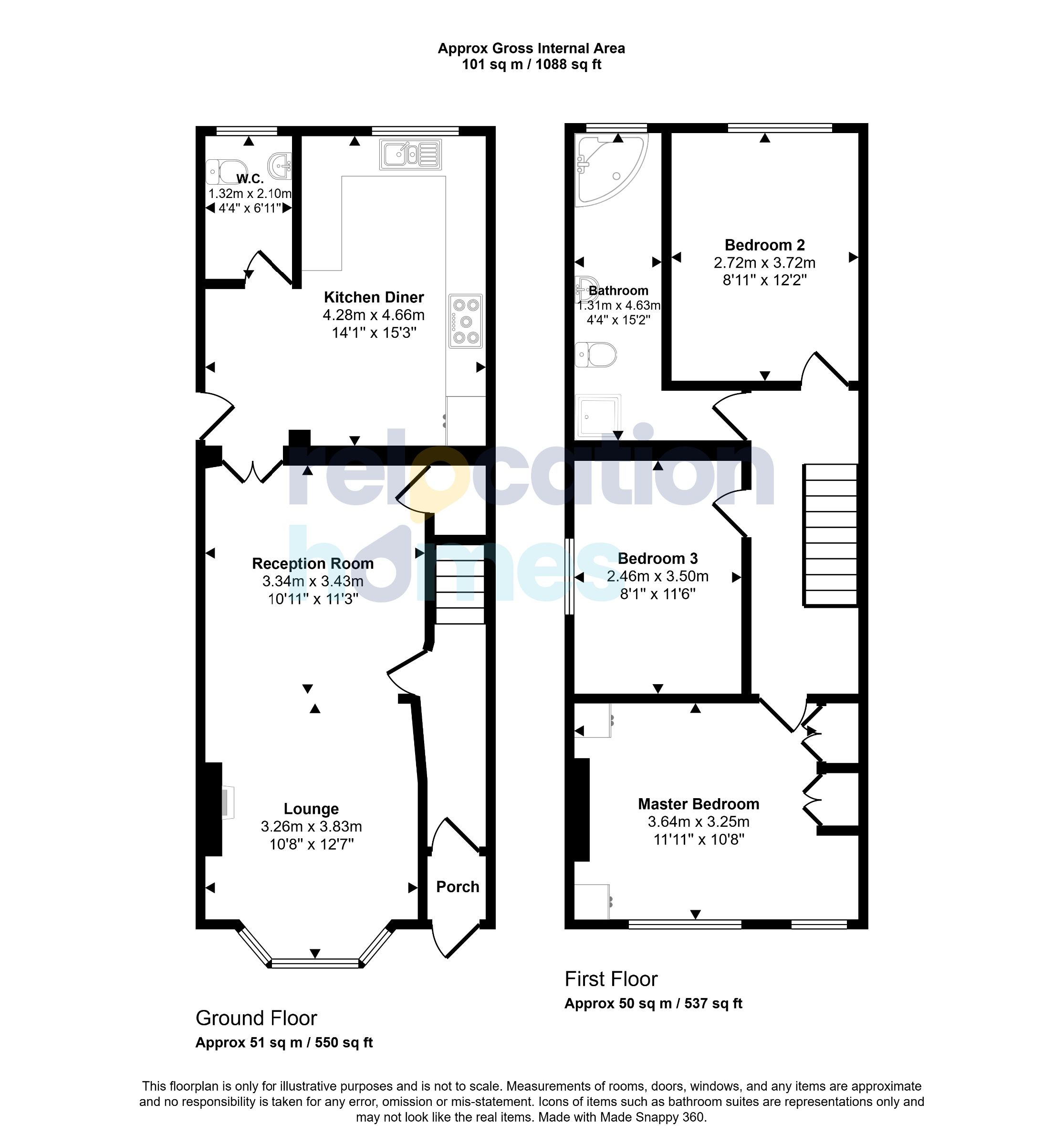 Floorplan for Chestnut Road, Enfield