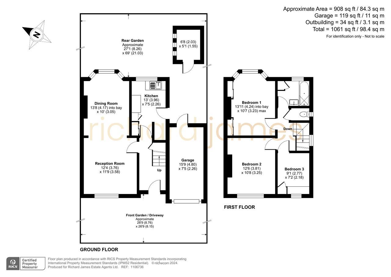 Floorplan for Ellesmere Avenue, Mill Hill, London, NW7
