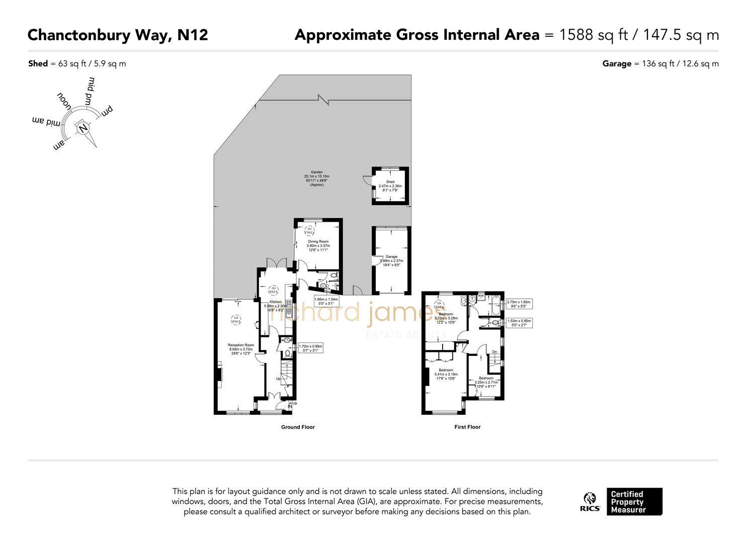 Floorplan for Chanctonbury Way, Woodside Park, London, N12