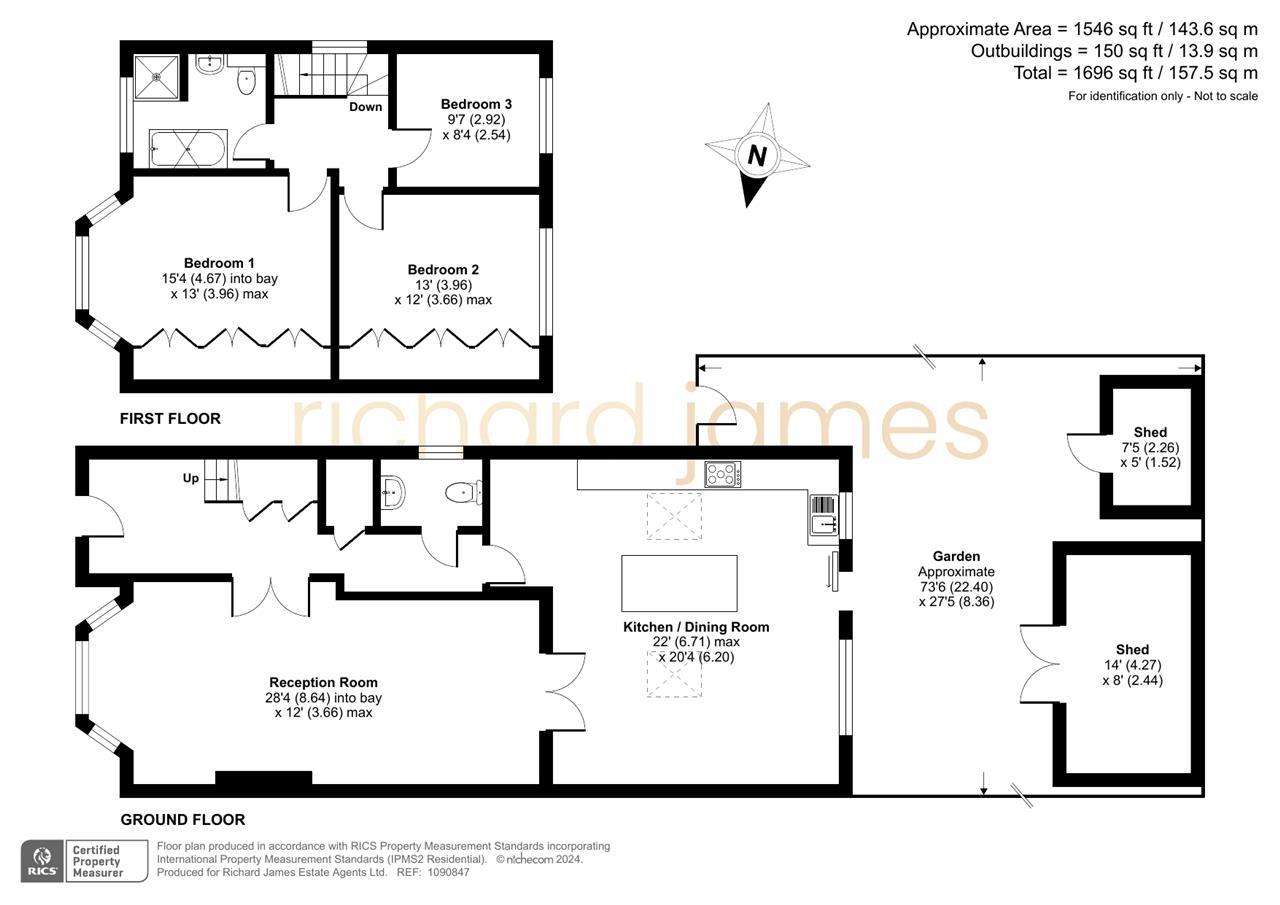 Floorplan for Sefton Avenue, Mill Hill, London, NW7