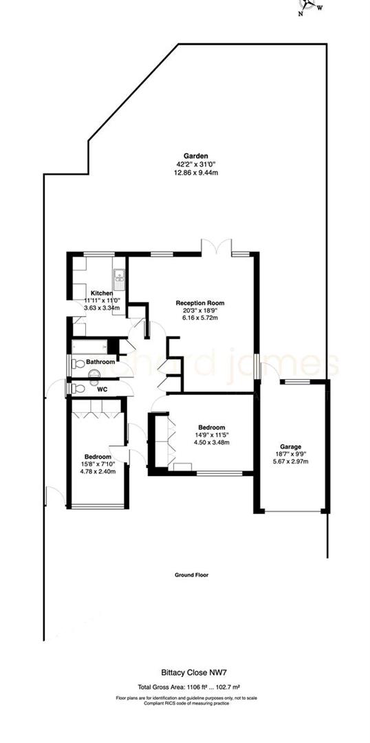 Floorplan for Bittacy Close, Mill Hill, London, NW7