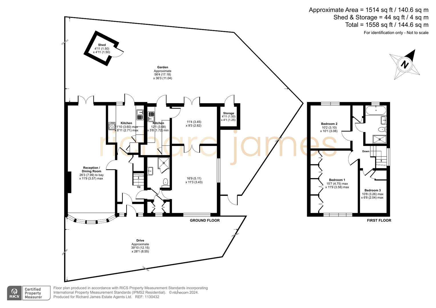 Floorplan for Reddings Close, Mill Hill, London, NW7