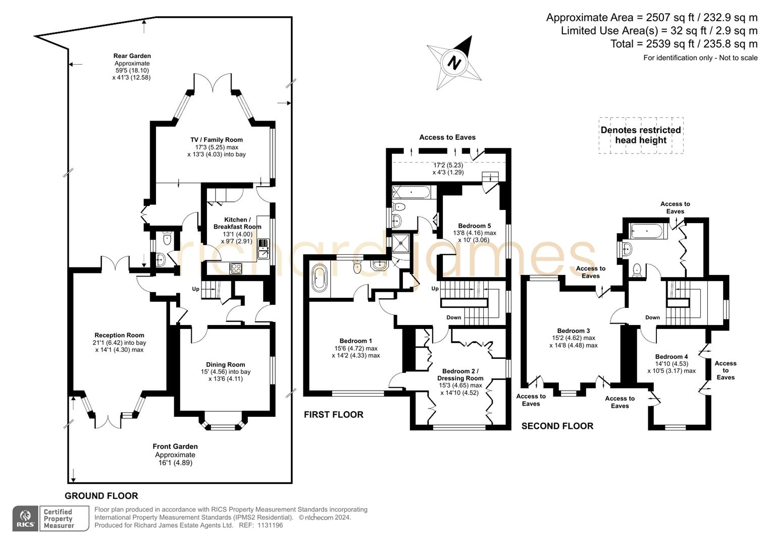 Floorplan for Wildwood Road, Hampstead Garden Suburb, London, NW11