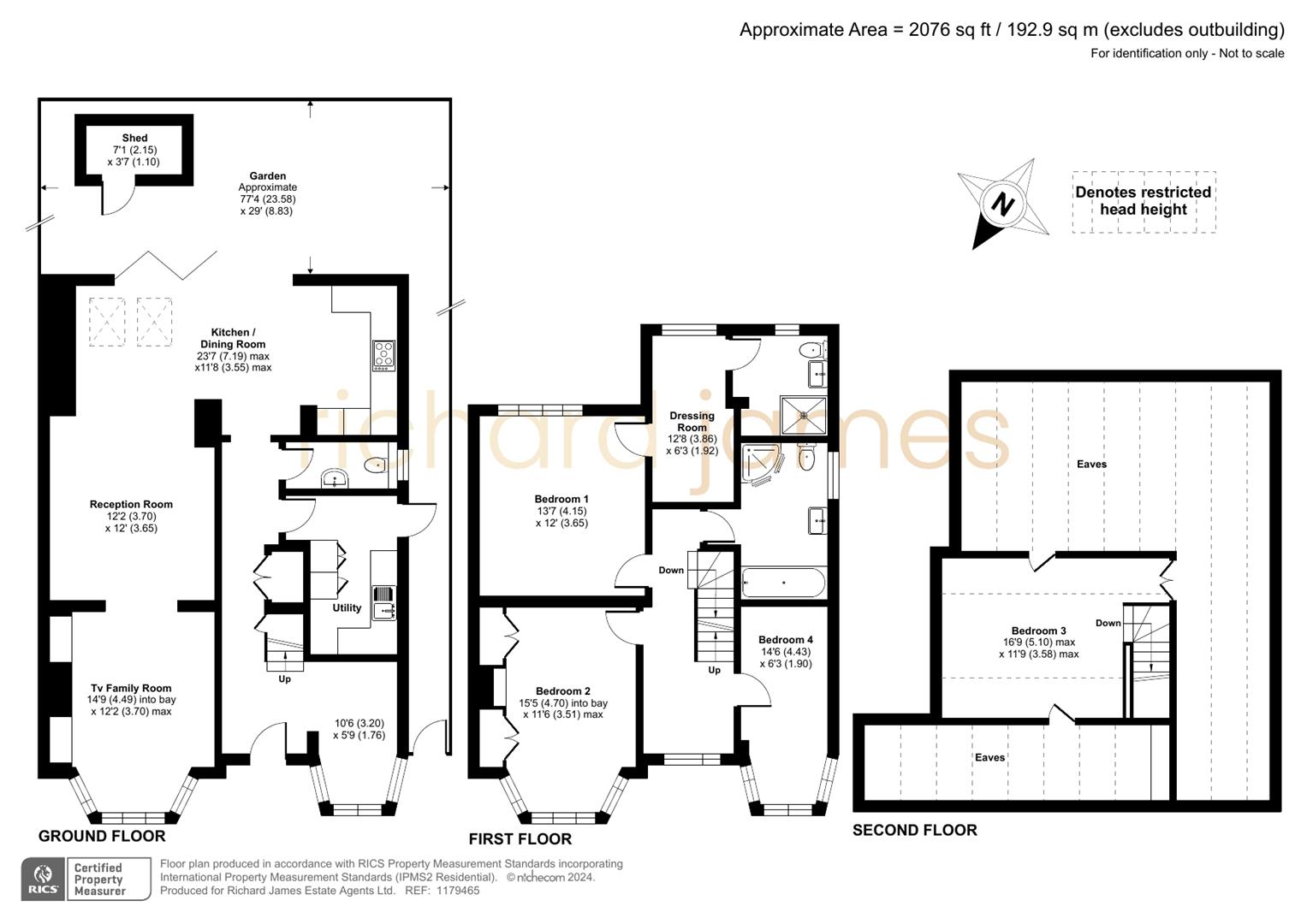 Floorplan for Worcester Crescent, Mill Hill, NW7
