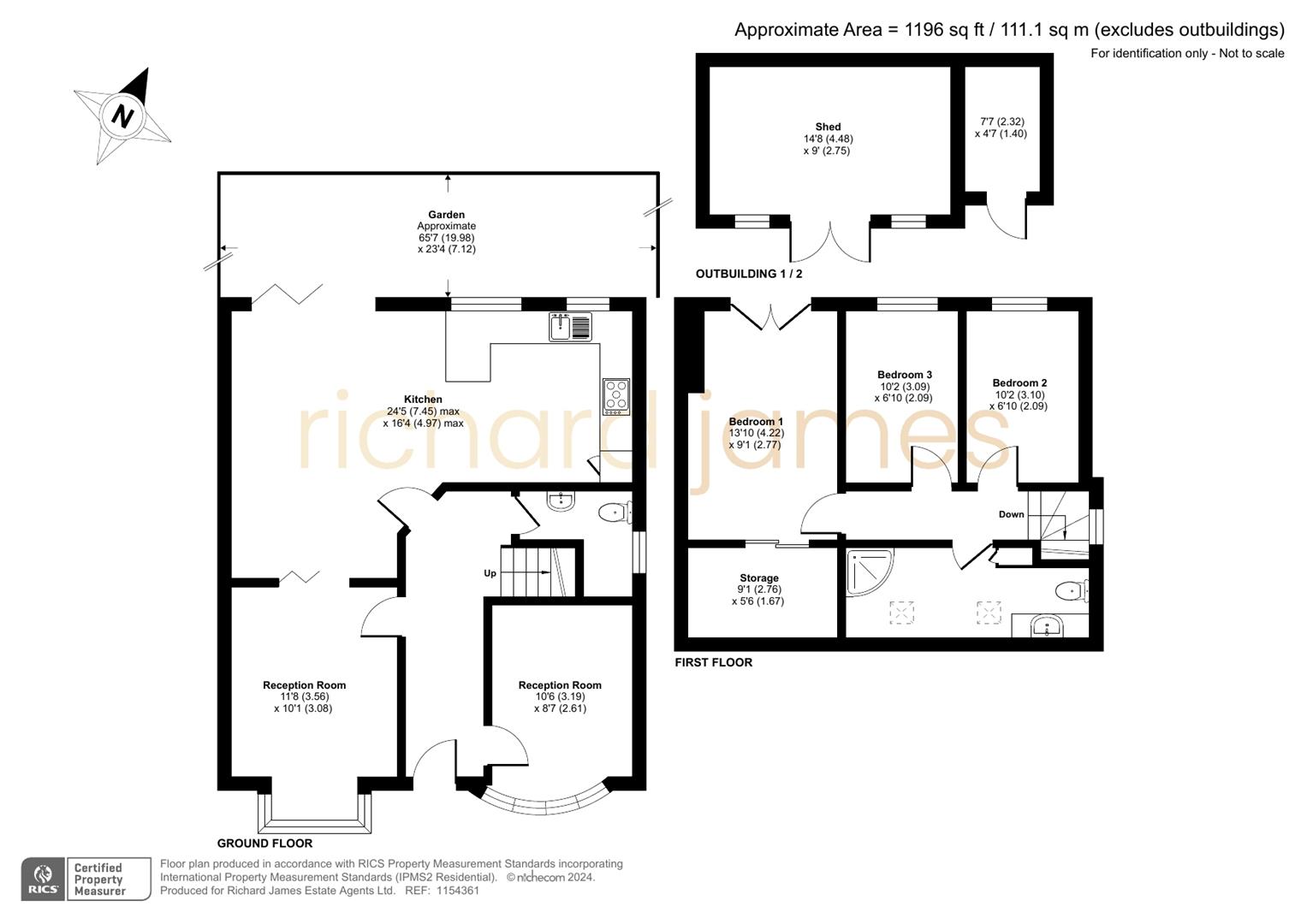 Floorplan for Longfield Avenue, Mill Hill, London