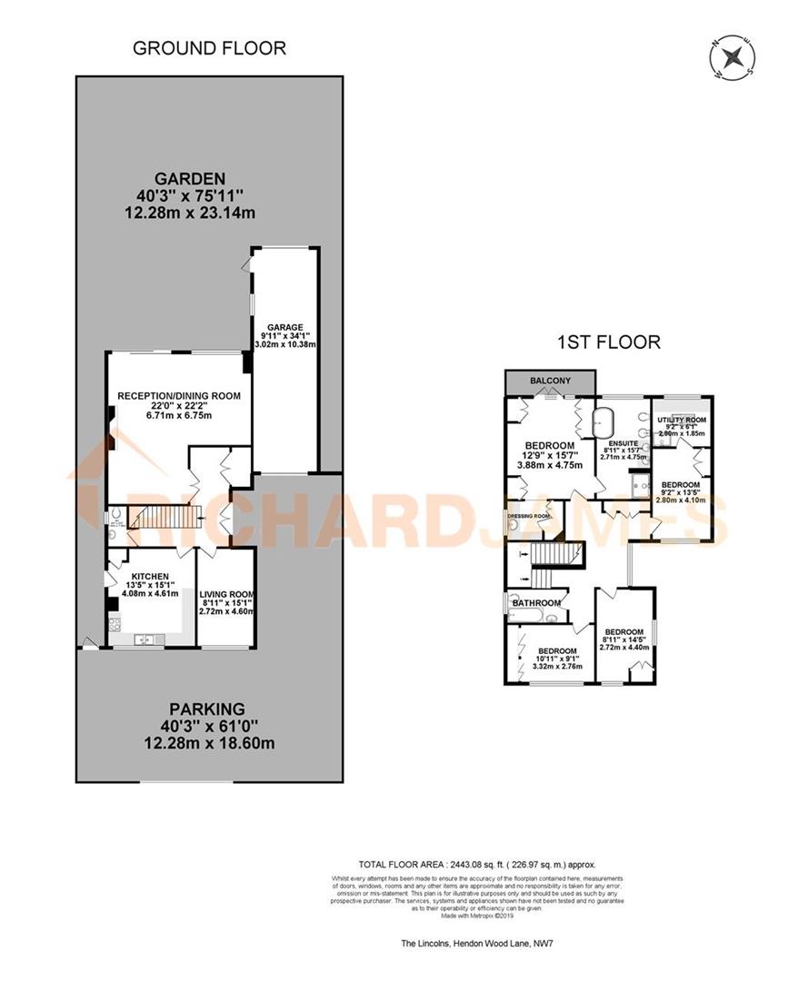 Floorplan for Hendon Wood Lane,The Lincolns