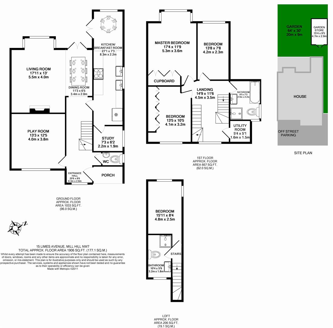 Floorplan for Limes Avenue,,Mill Hill