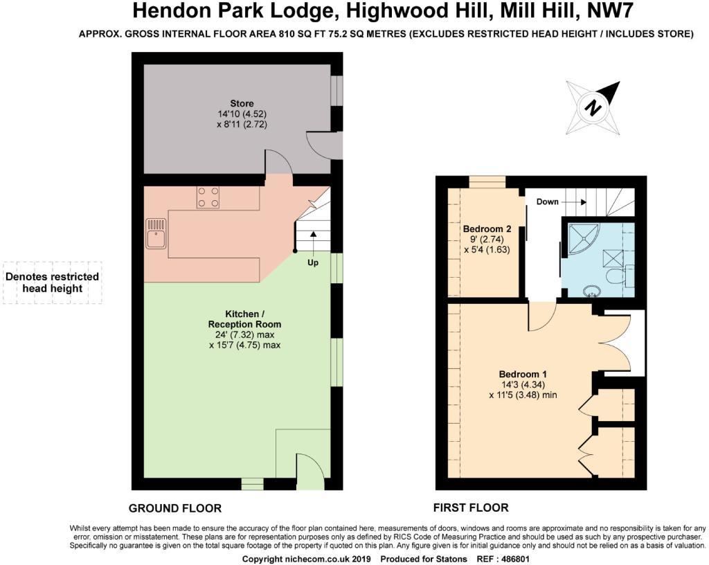 Floorplan for Hendon Park Lodge,Highwood Hill
