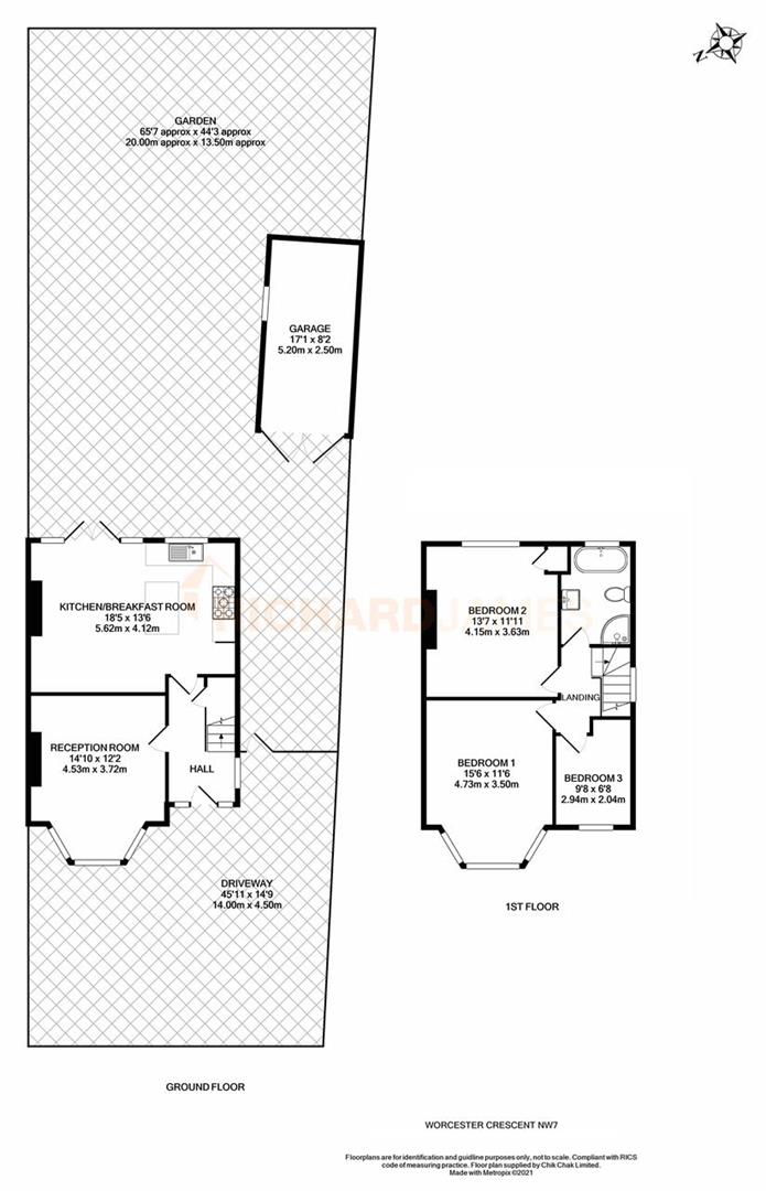 Floorplan for Worcester Crescent
