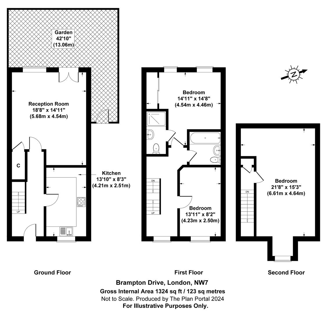 Floorplan for Bampton Drive, Mill Hill, NW7