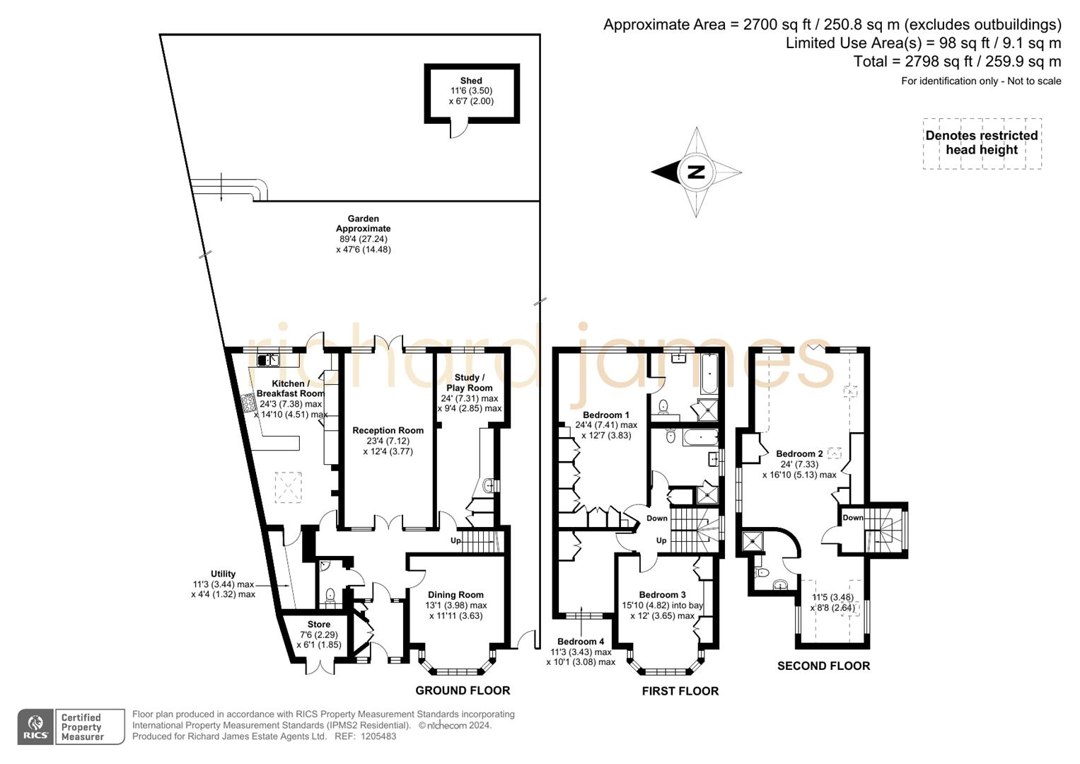 Floorplan for Holders Hill Road, Mill Hill, London, NW7
