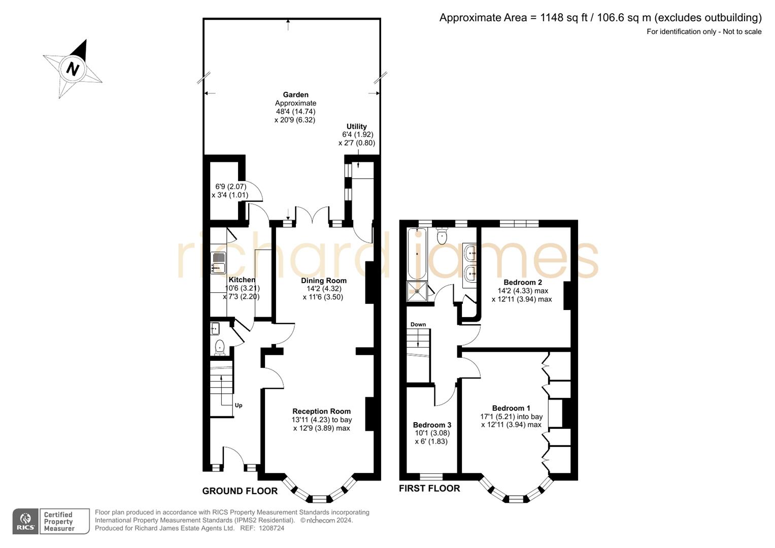 Floorplan for Brockenhurst Gardens, Mill Hill, London