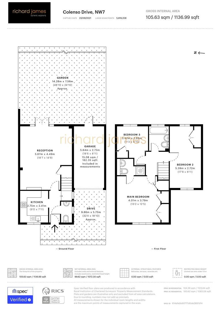 Floorplan for Colenso Drive, Mill Hill, London