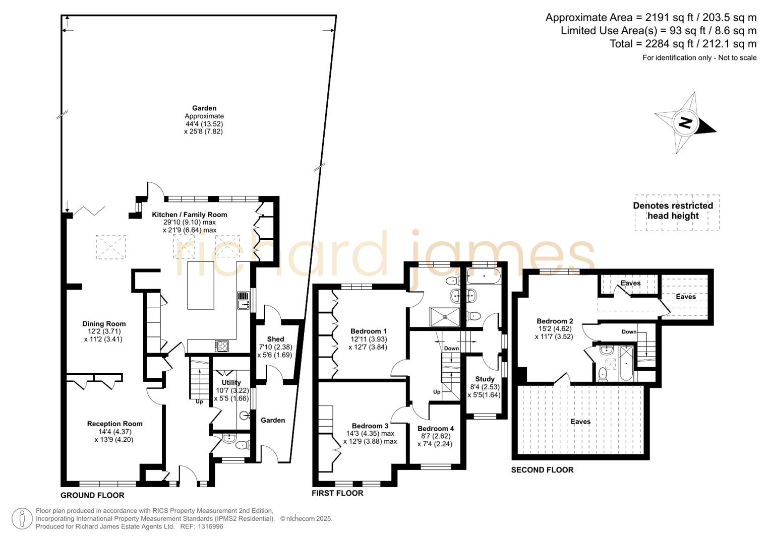Floorplan for Derwent Avenue, London, NW7