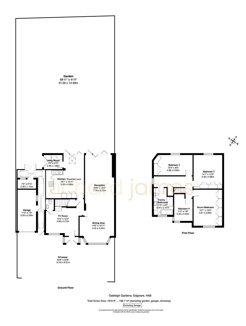 Floorplan for Oakleigh Gardens, Edgware, HA8