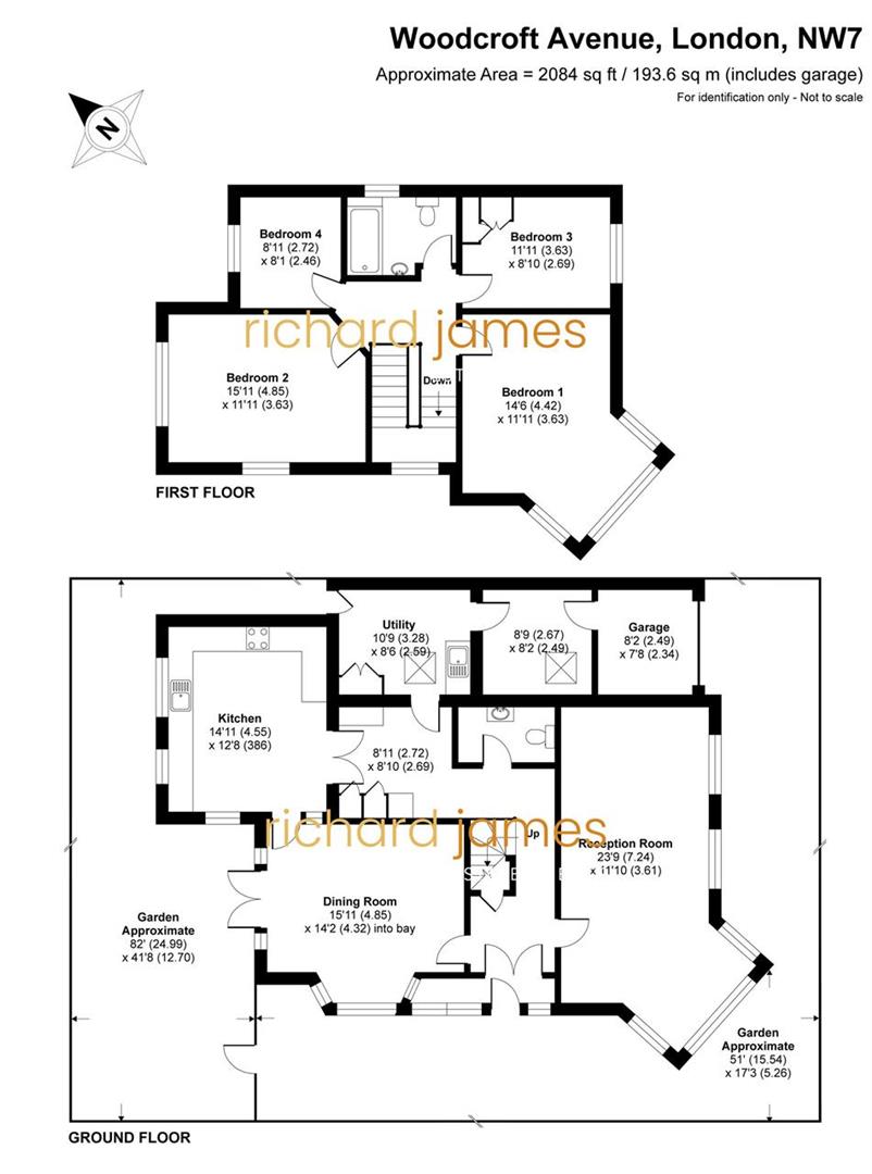 Floorplan for Woodcroft Avenue, Mill Hill, NW7