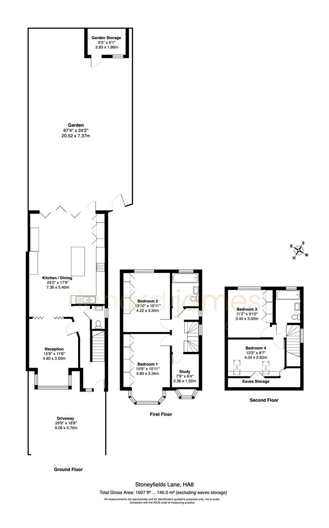 Floorplan for Stoneyfields Lane, Edgware, HA8
