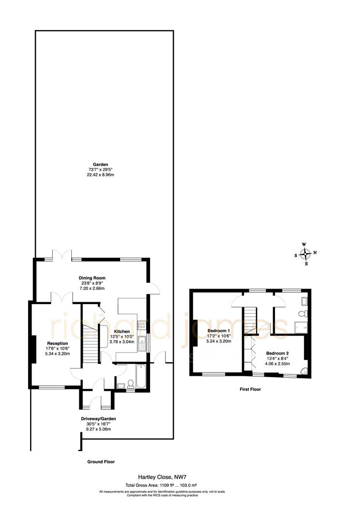 Floorplan for Hartley Close, Mill Hill, NW7