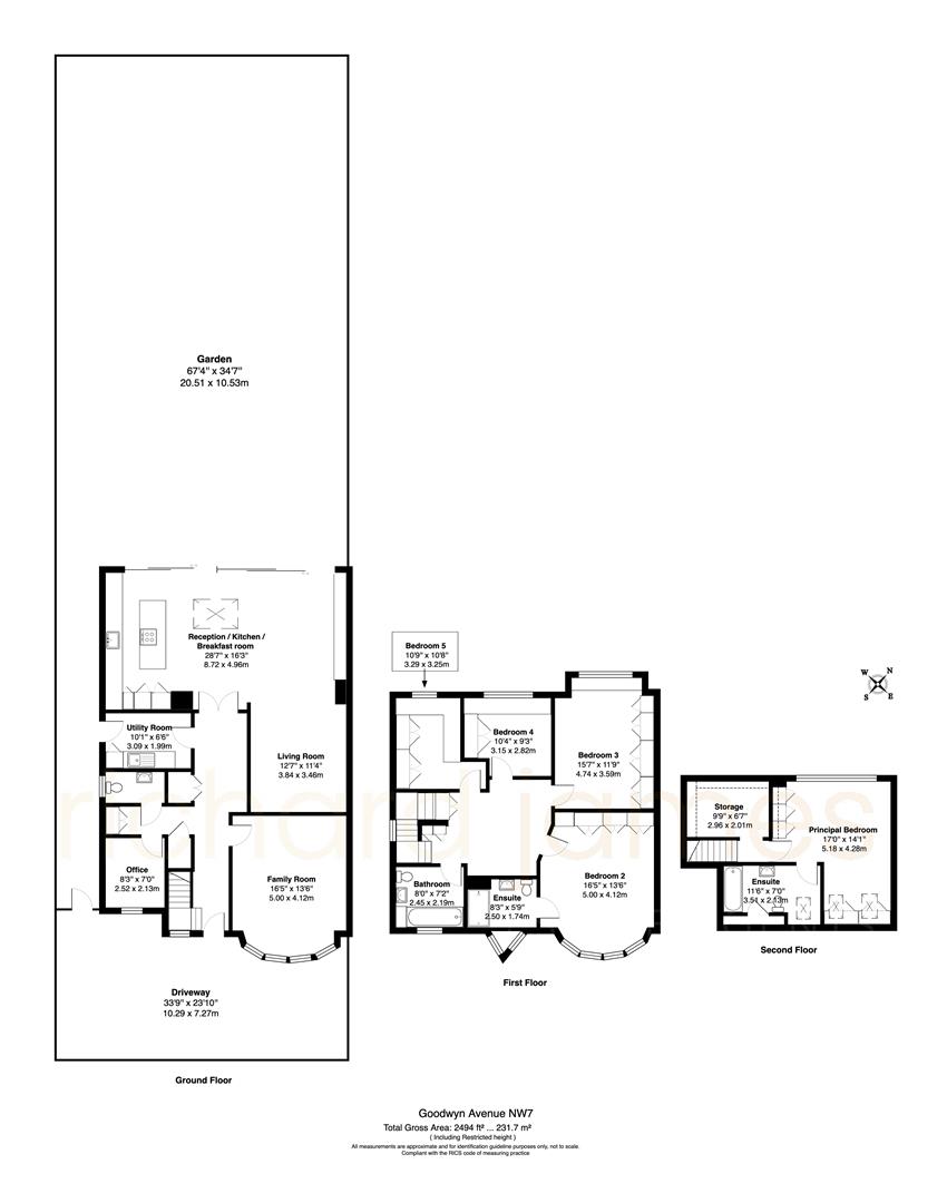Floorplan for Goodwyn Avenue, Mill Hill, NW7