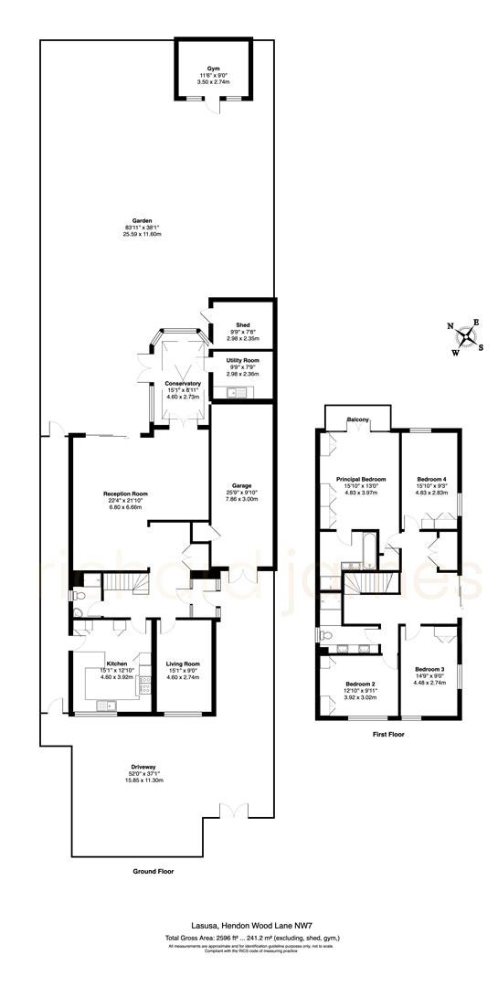 Floorplan for Hendon Wood Lane, Mill Hill, NW7