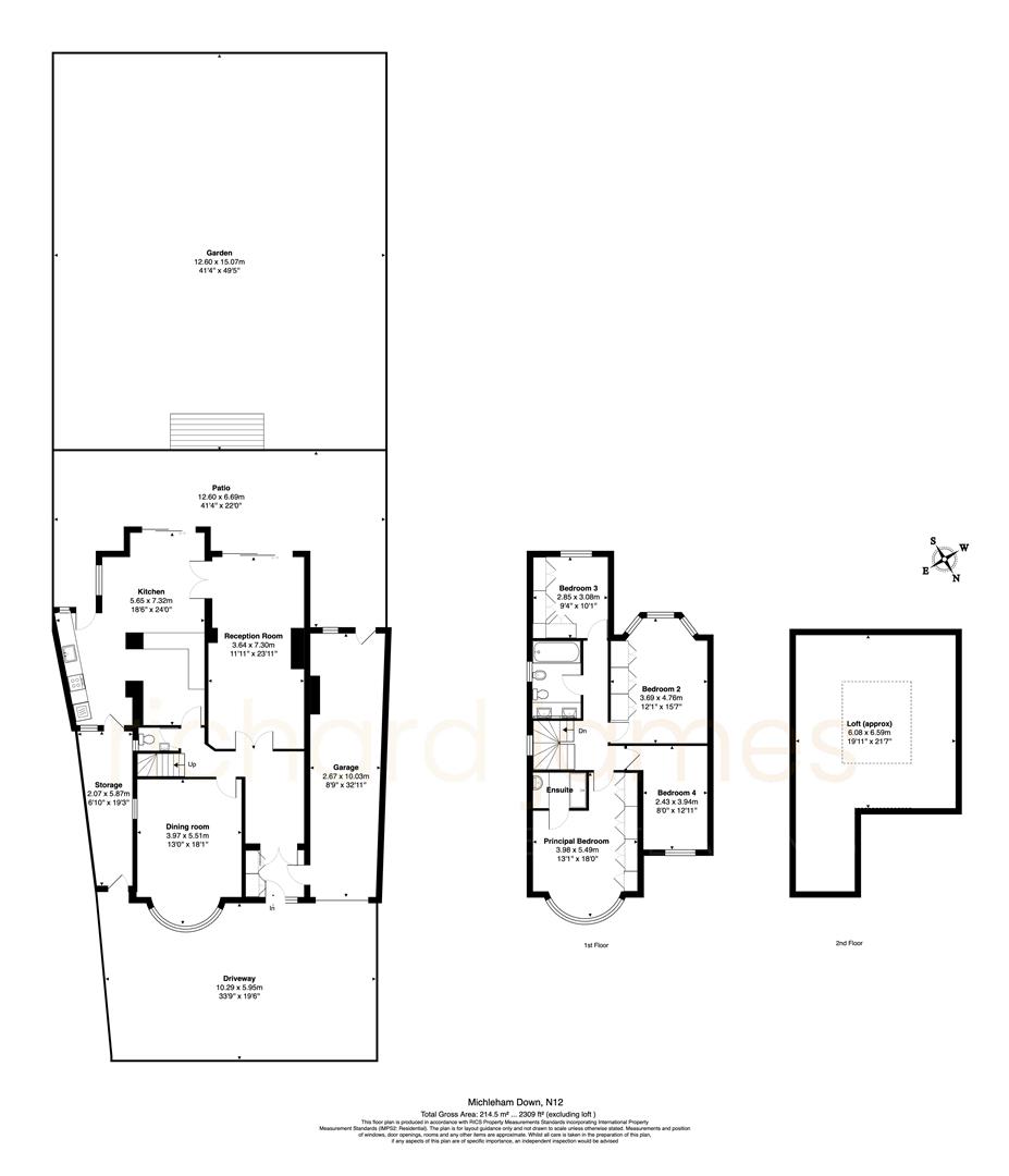 Floorplan for Michleham Down, Woodside Park, N12