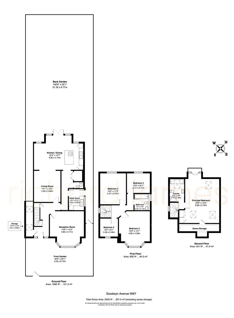 Floorplan for Goodwyn Avenue, Mill Hill, NW7