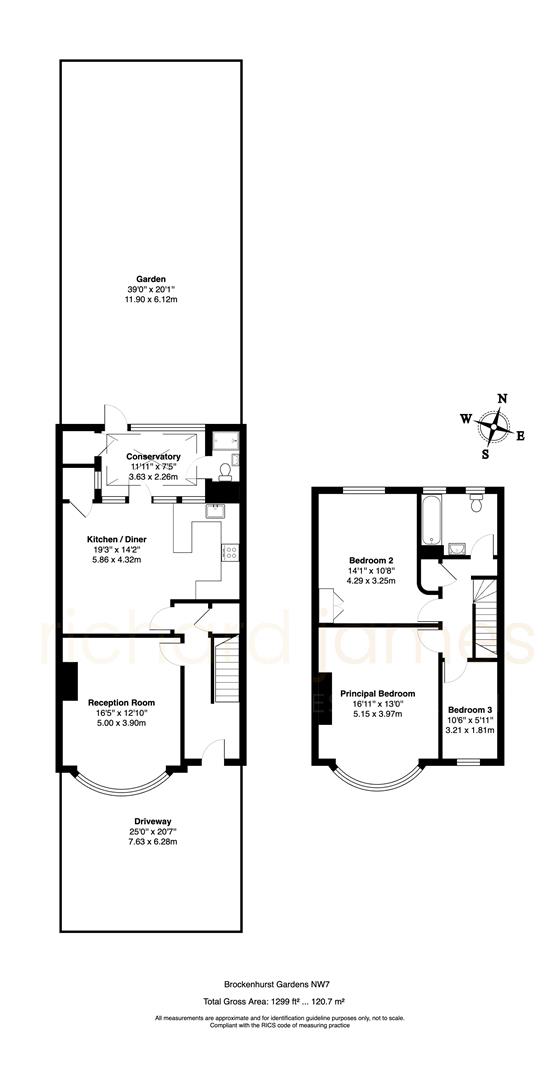 Floorplan for Brockenhurst Gardens, Mill Hill, NW7