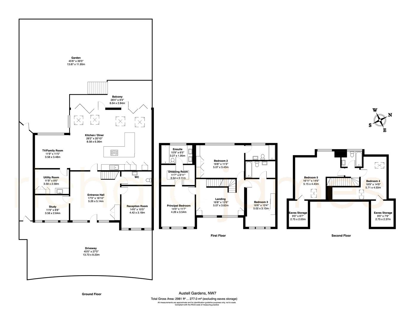 Floorplan for Austell Gardens, Mill Hill, NW7