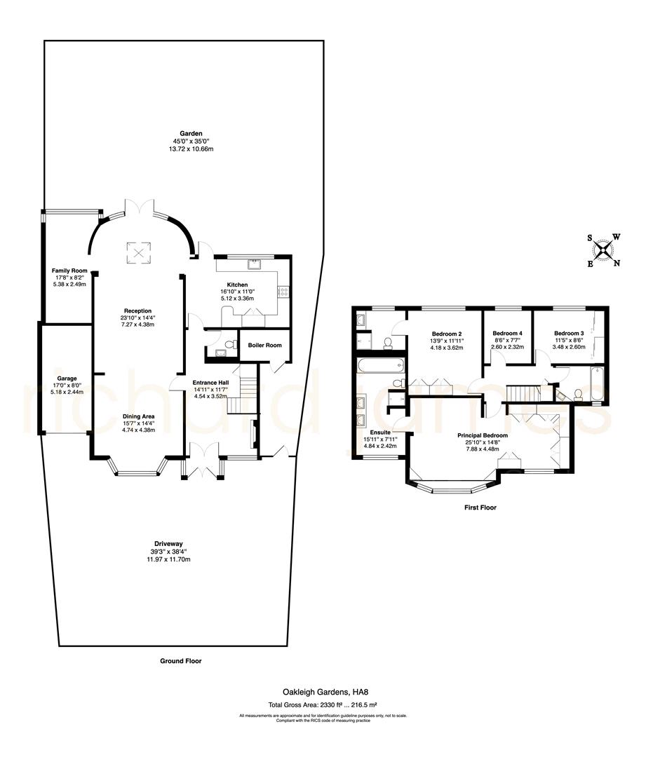 Floorplan for Oakleigh Gardens, Edgware, HA8
