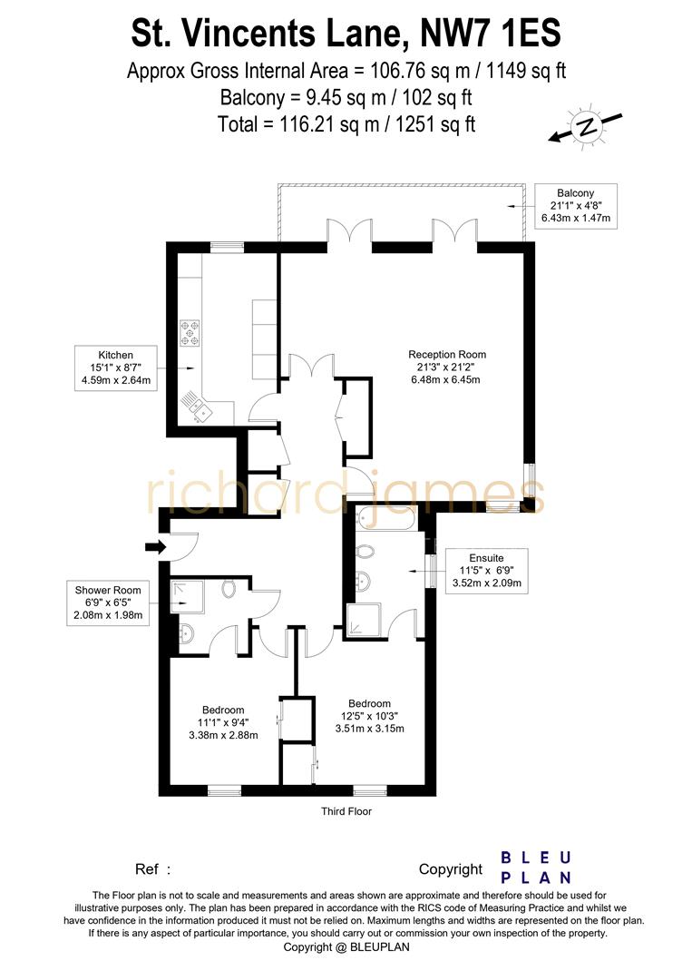 Floorplan for St. Vincent's Lane, London, NW7