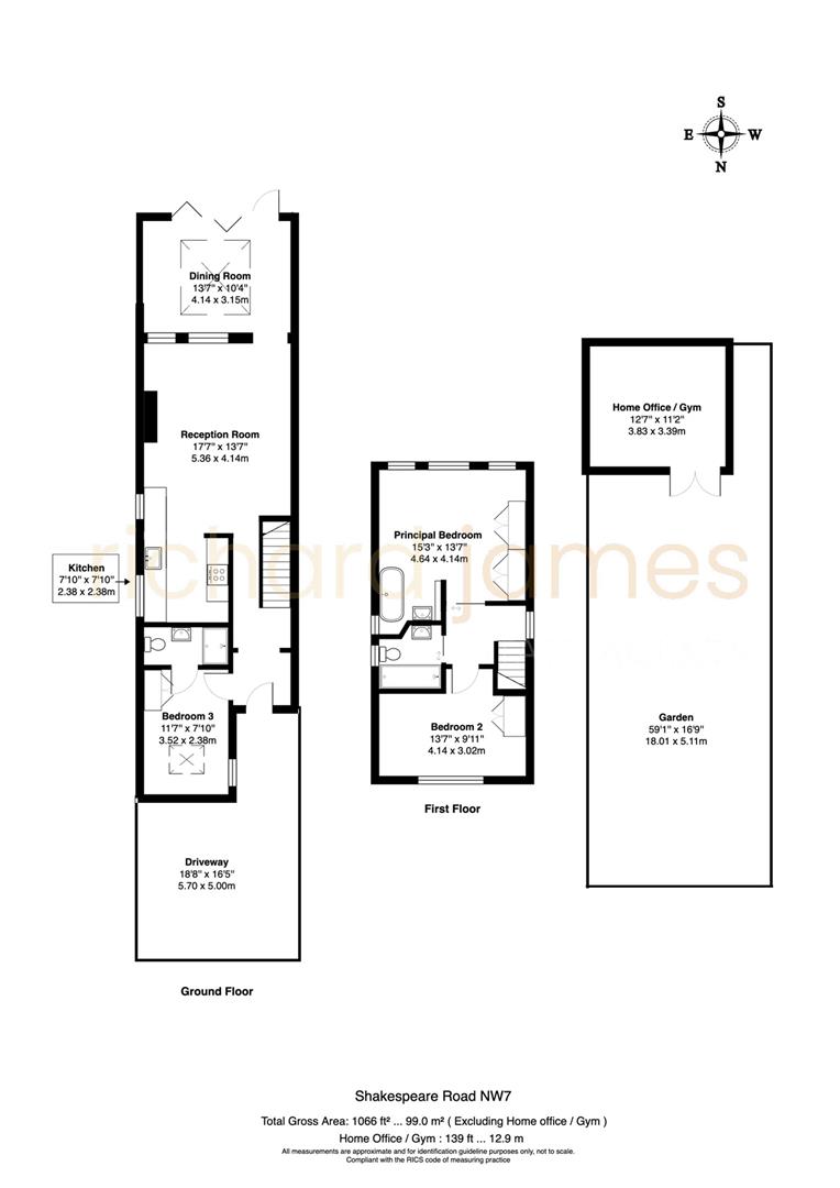 Floorplan for Shakespeare Road, Mill Hill, NW7