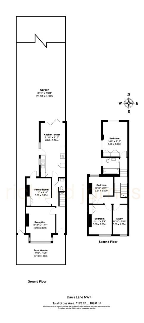 Floorplan for Daws Lane, Mill Hill, NW7