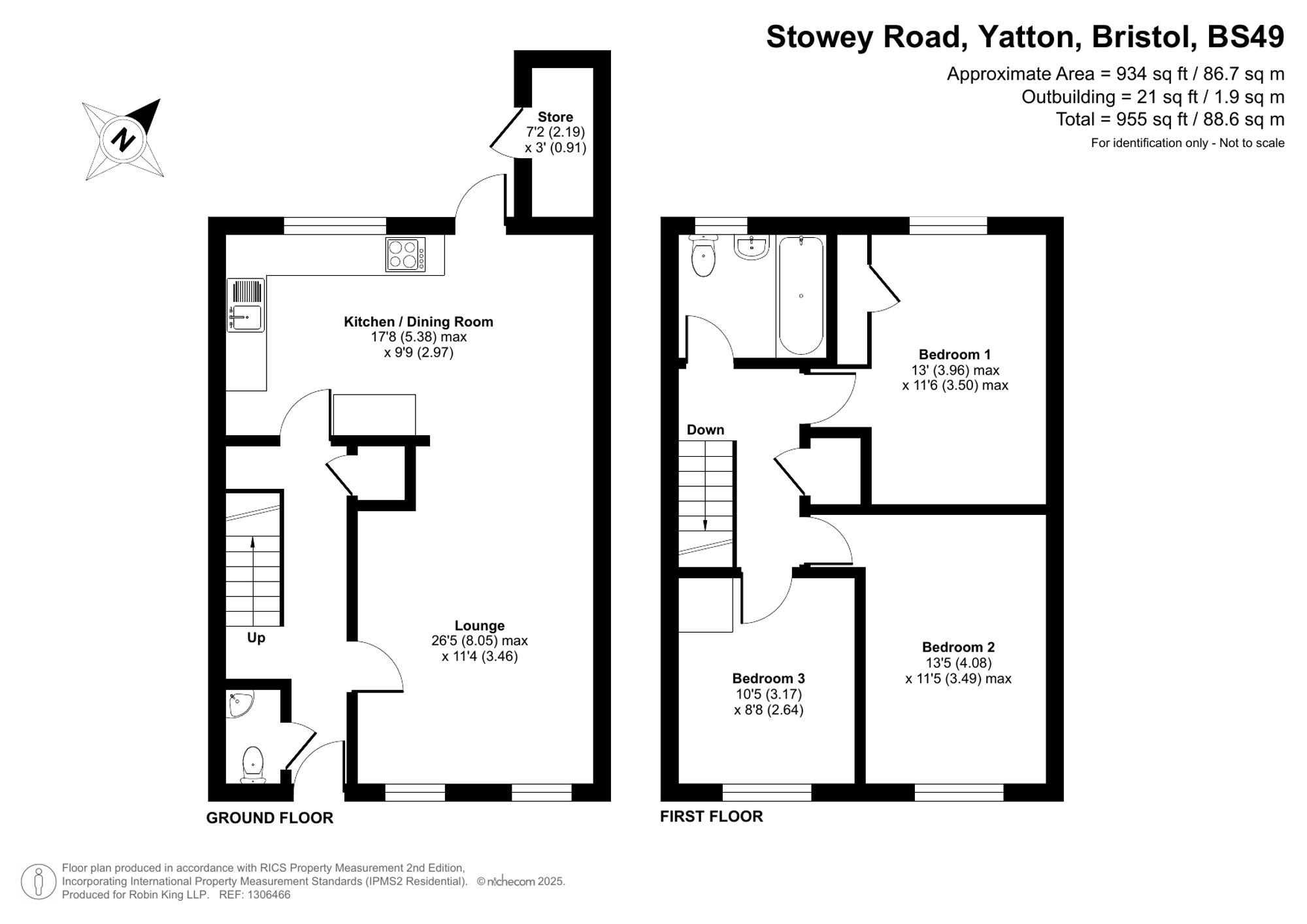 Floorplan for Stowey Road, Yatton, BS49