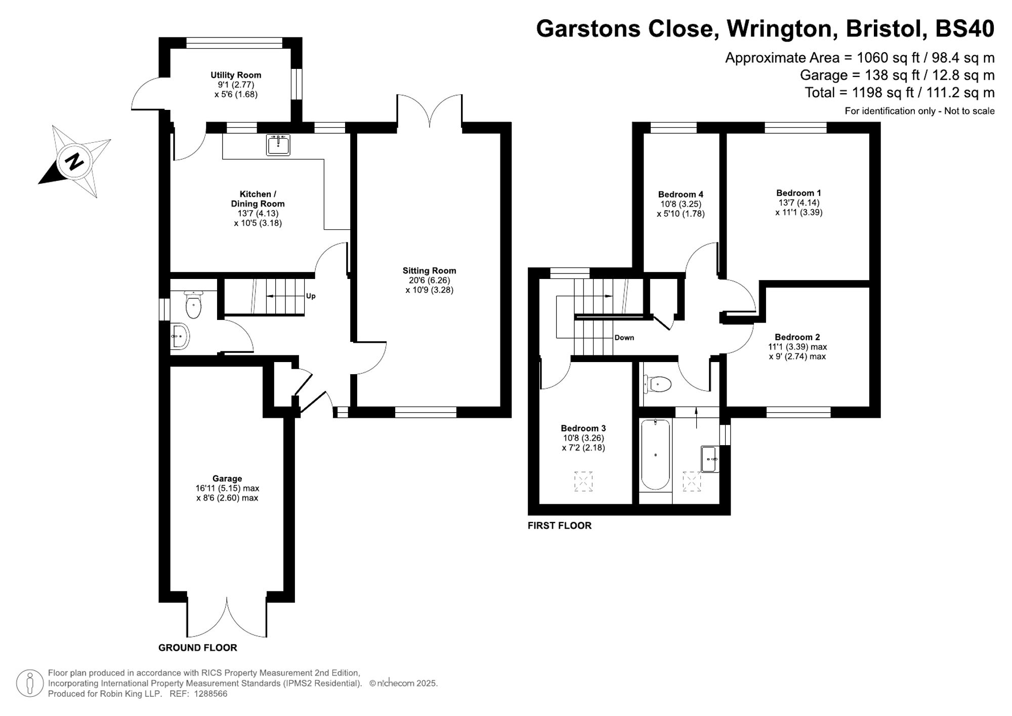 Floorplan for Garstons Close, Wrington, BS40