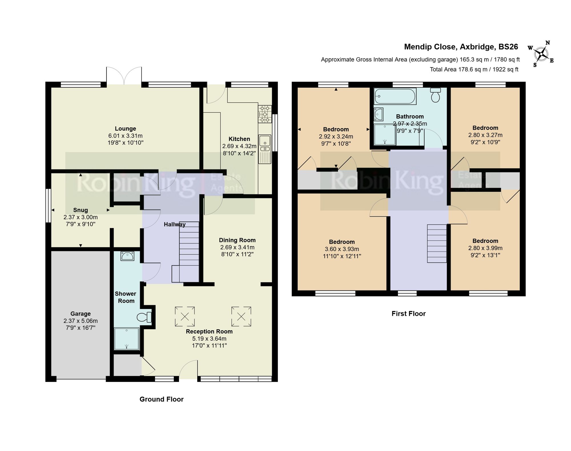 Floorplan for Mendip Close, Axbridge, BS26