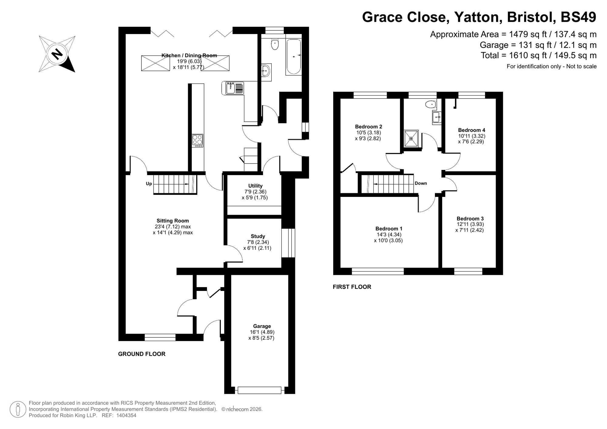 Floorplan for Grace Close, Yatton, BS49