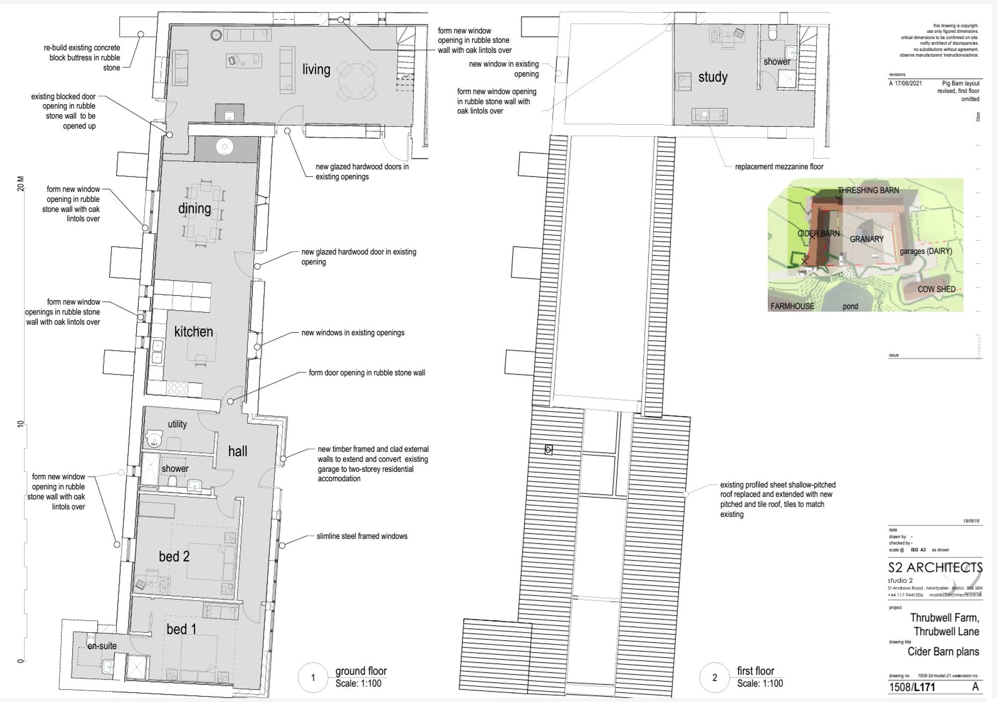 Floorplan for Nempnett Thrubwell, listed barn with full PP for conversion