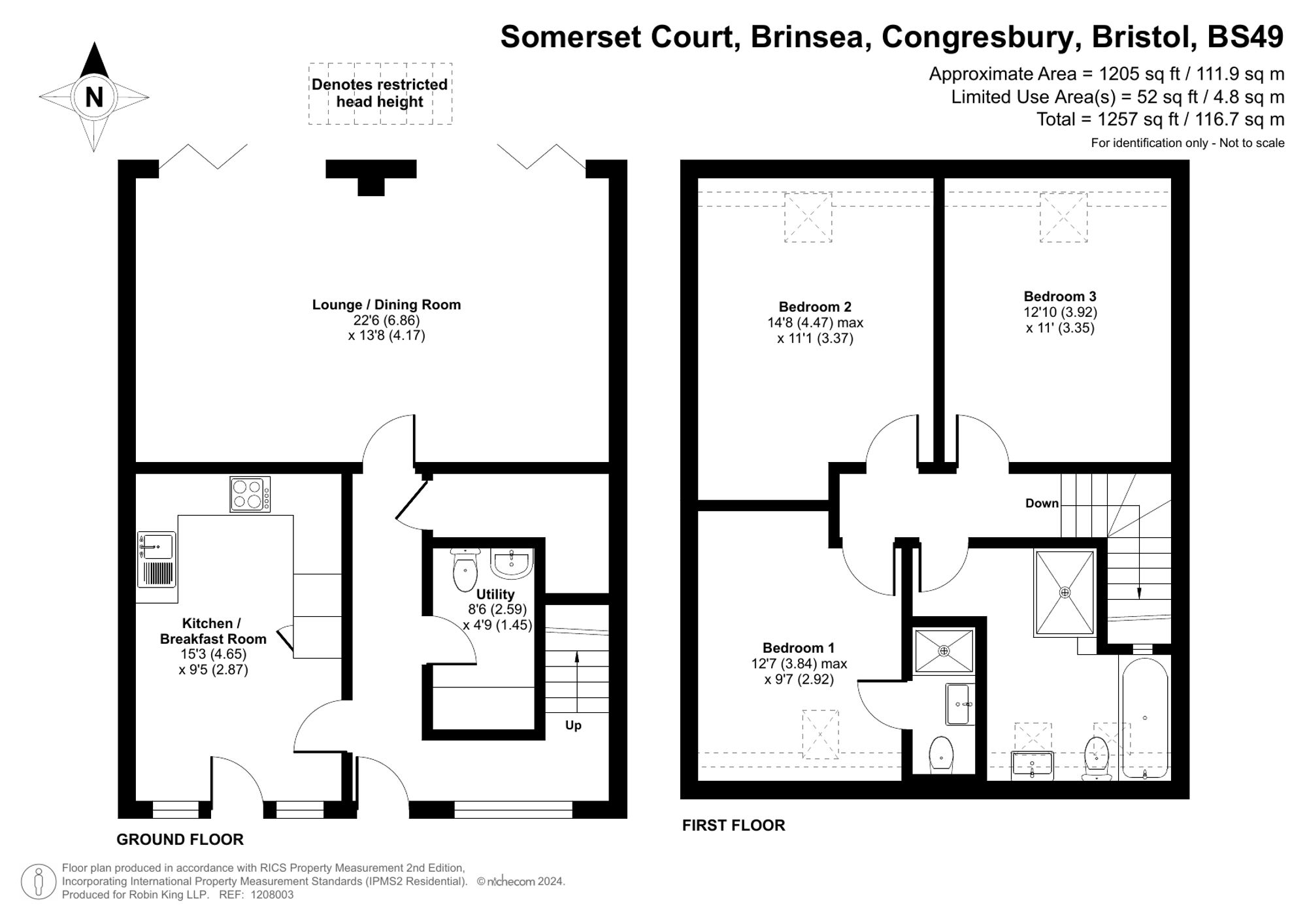 Floorplan for 2 Somerset Court, Brinsea, Congresbury