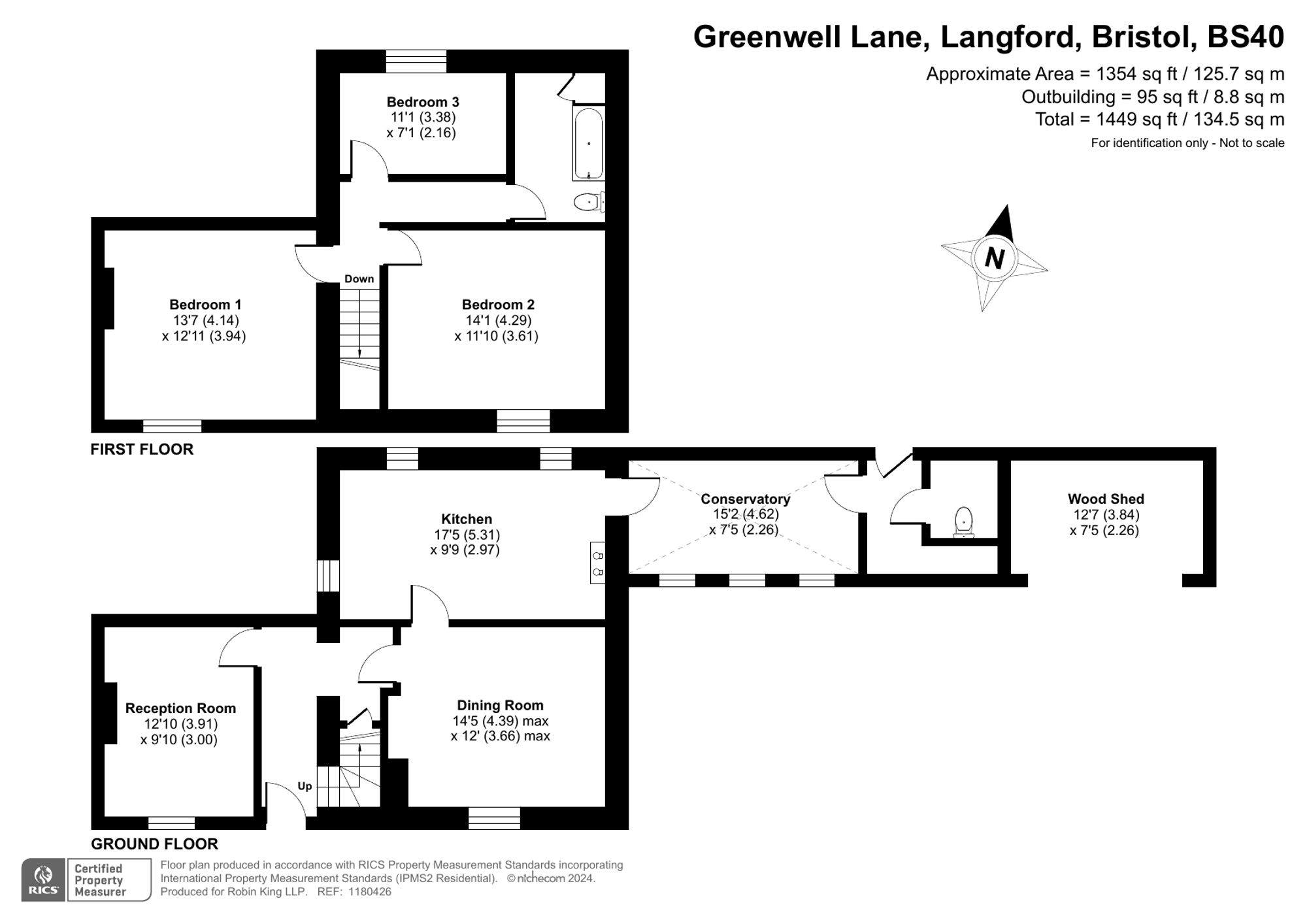 Floorplan for 3 bed with planning permission already granted to extend to 5 bedrooms