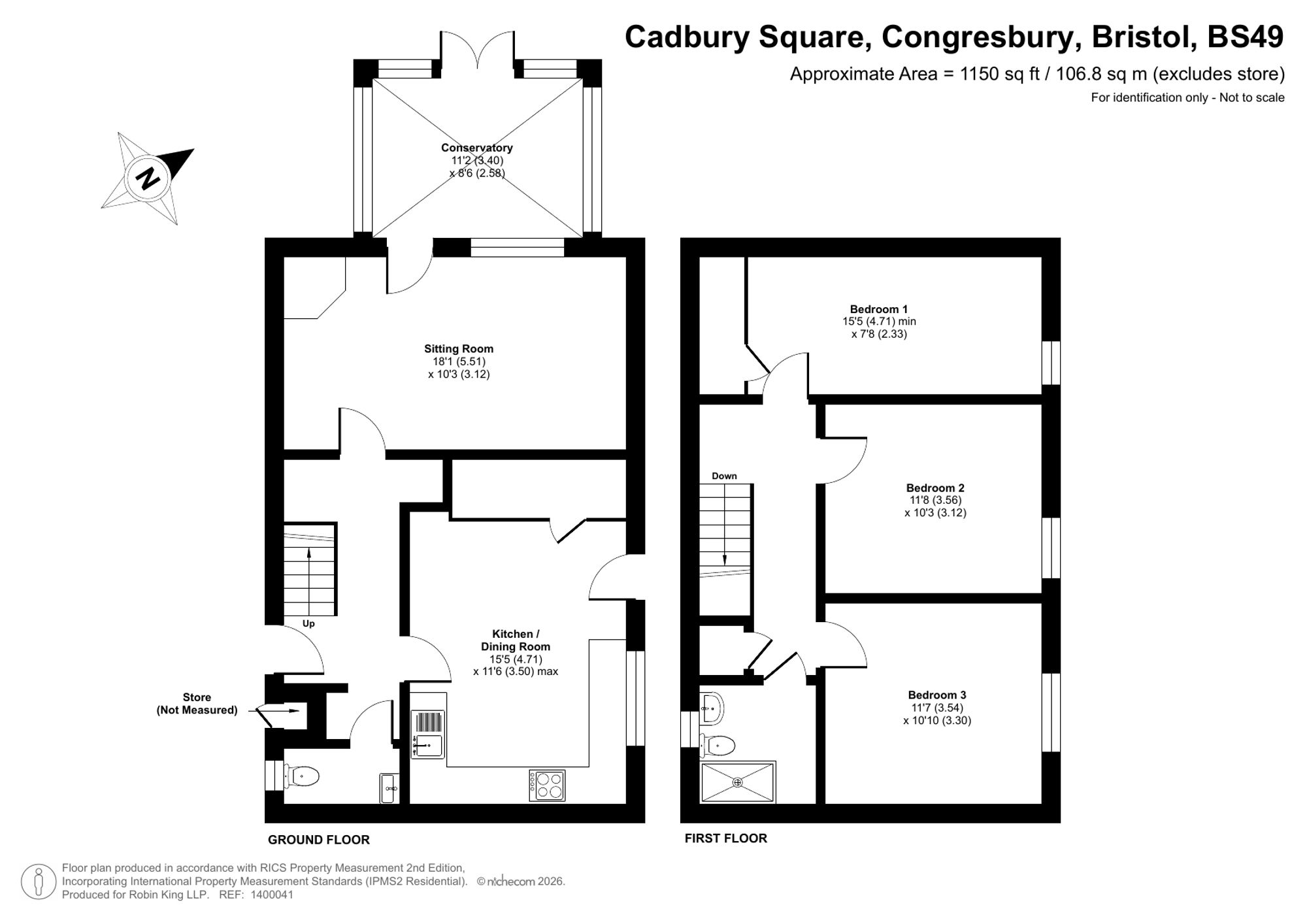 Floorplan for Cadbury Square, Congresbury, BS49
