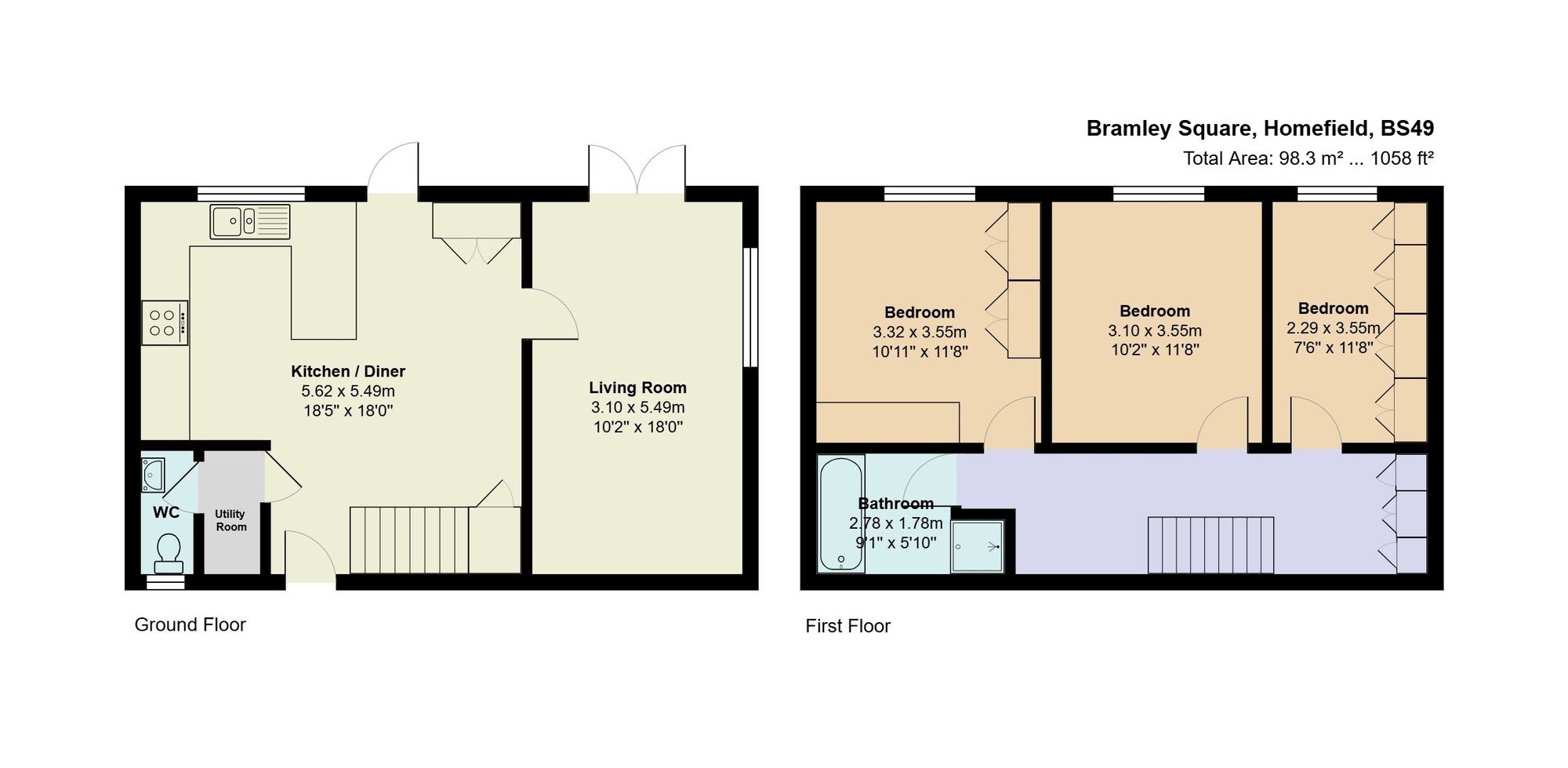 Floorplan for Bramley Square, Congresbury, BS49