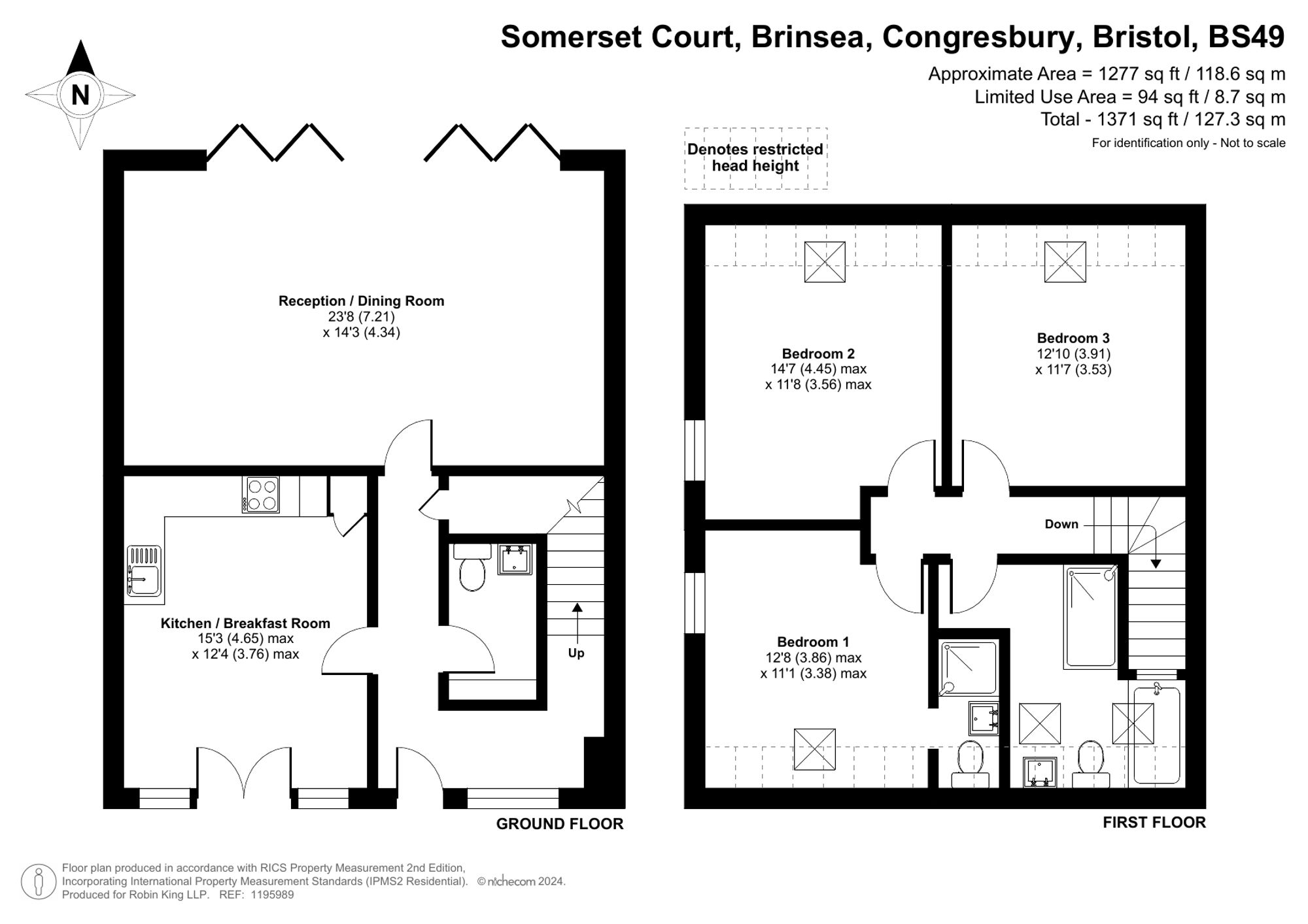 Floorplan for 1 Somerset Court, Brinsea