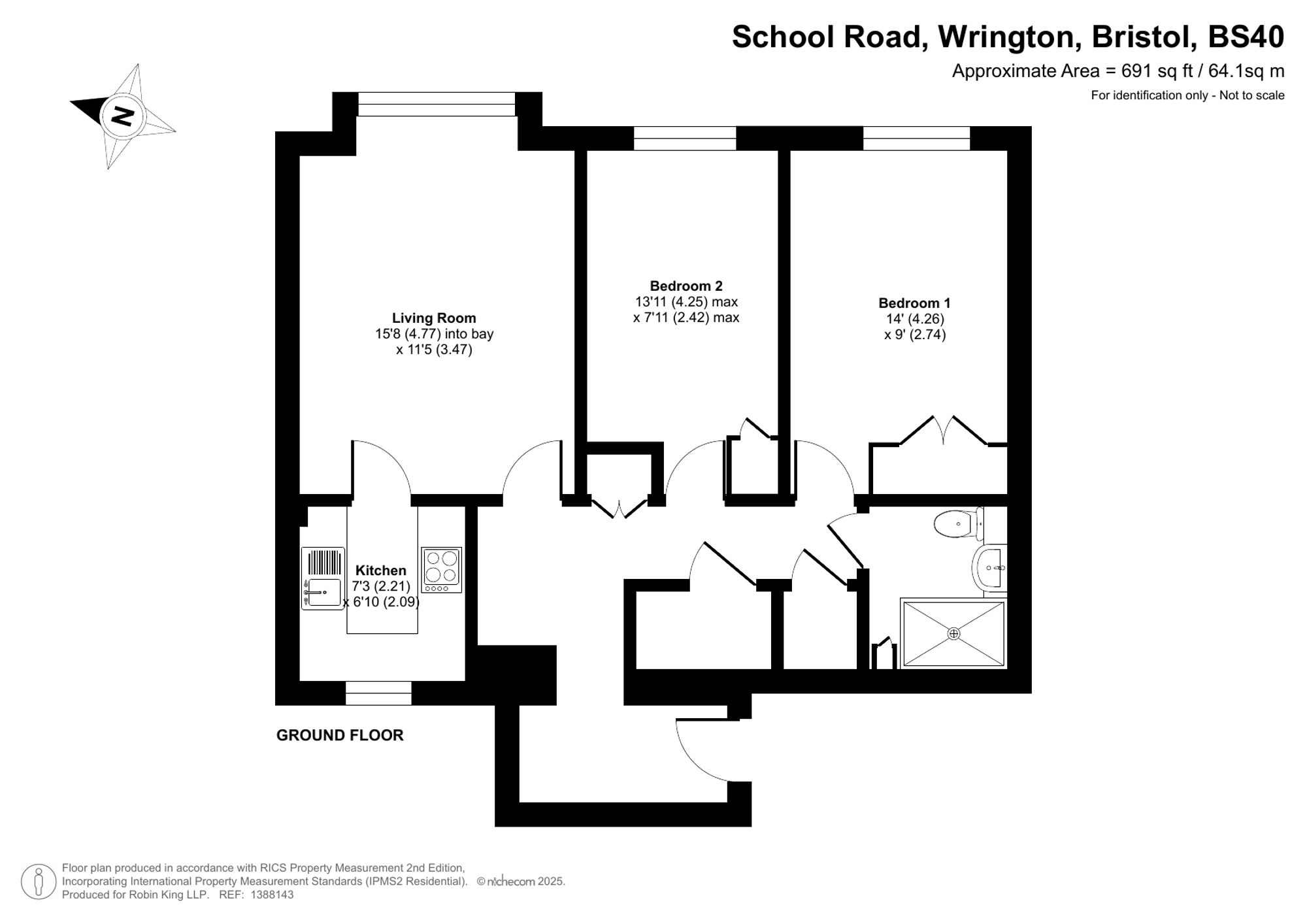 Floorplan for School Road, Wrington, BS40