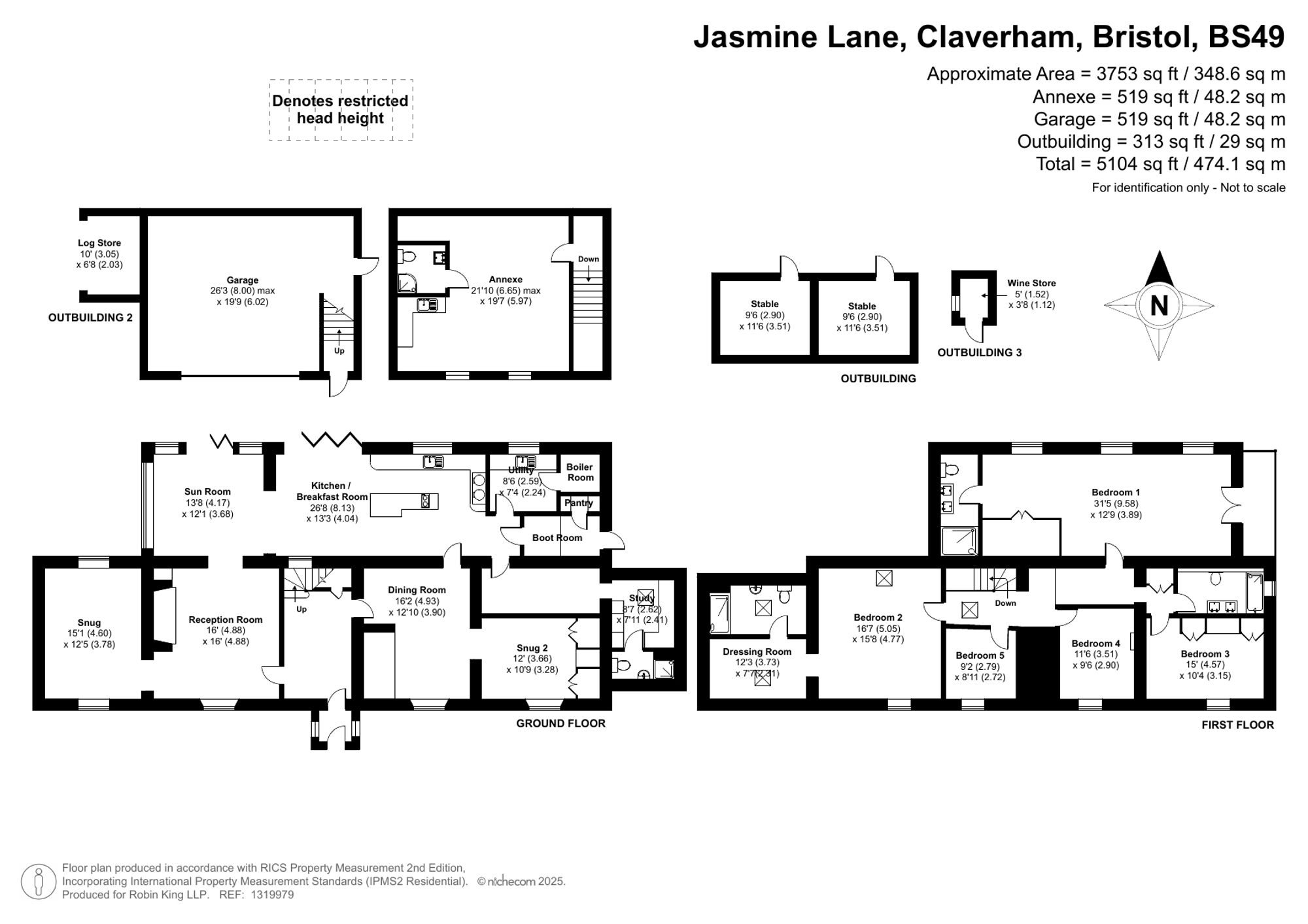 Floorplan for Lower Farm, Jasmine Lane, Claverham, BS49
