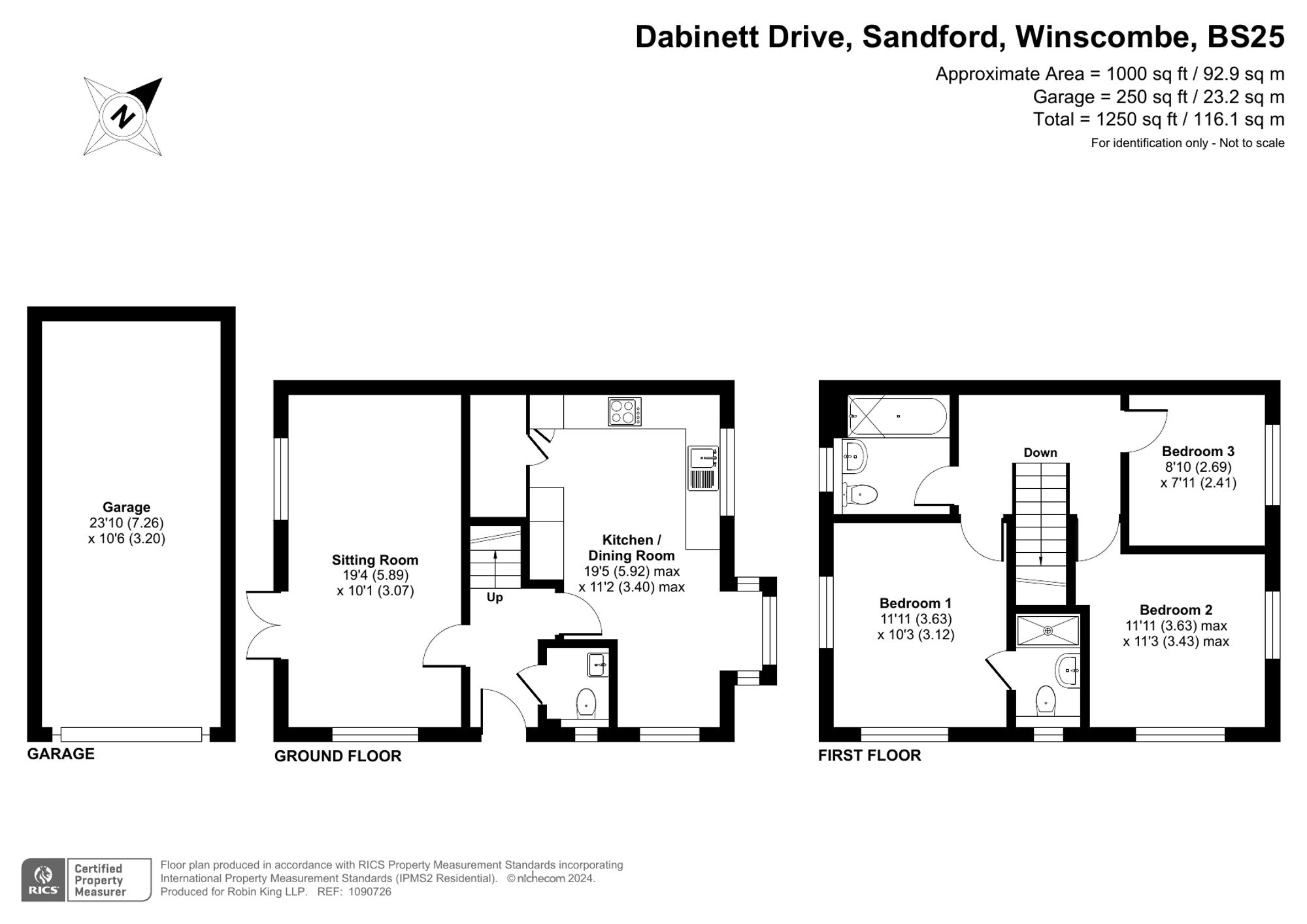 Floorplan for Dabinett Drive, Sandford, BS25