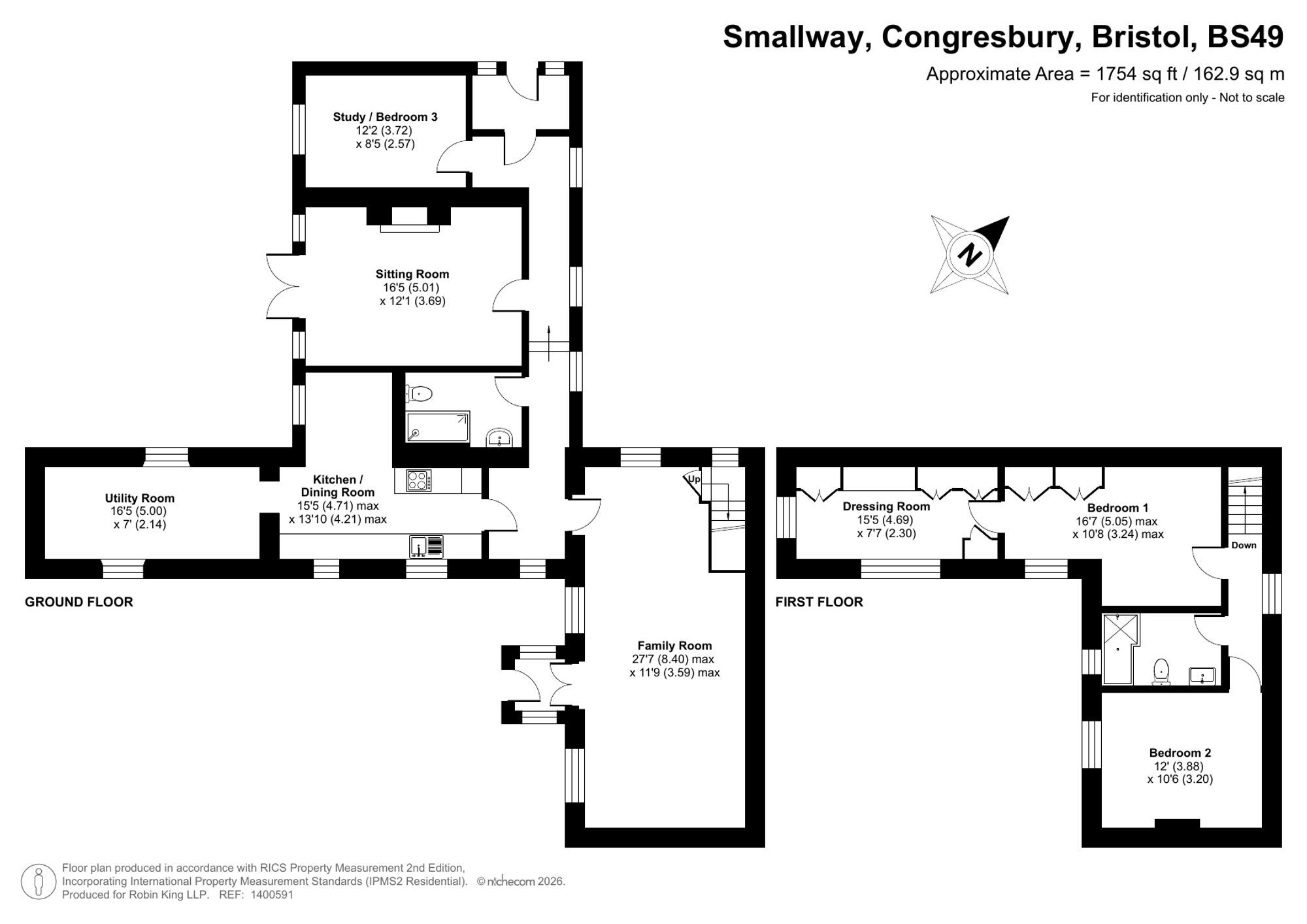 Floorplan for Smallway Cottage. Congresbury